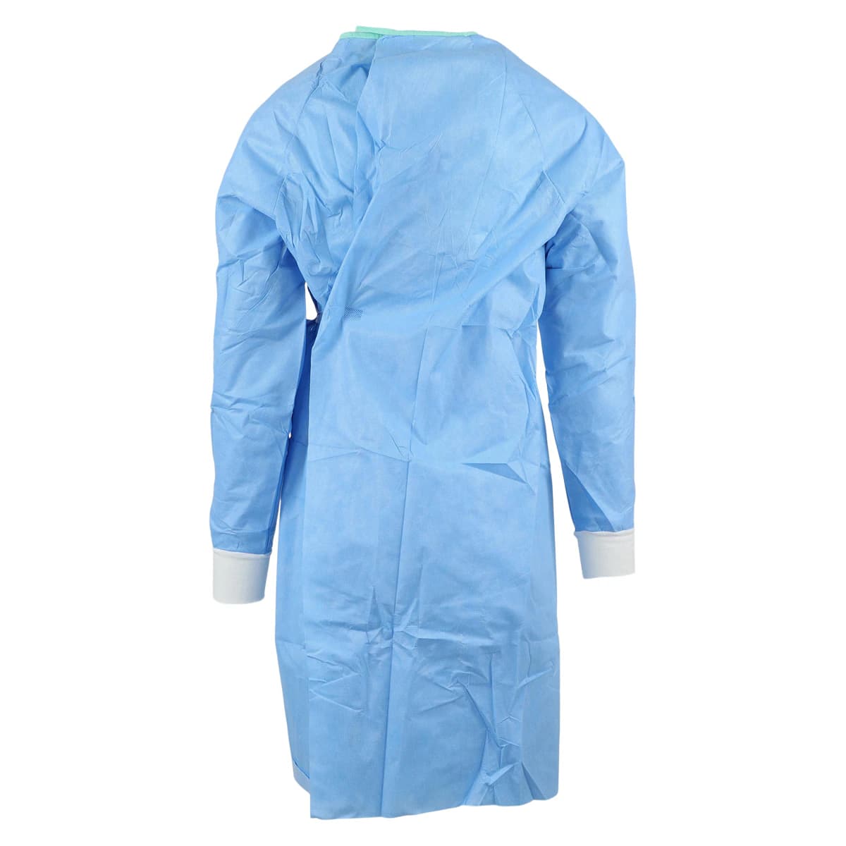 O & M Halyard Ulta Reinforced Surgical Gown, SMS Fabric, Sterile, Small, Blue/Green, Hook & Loop Neck, Raglan Sleeves with Towel, 30/Case thumbnail 3