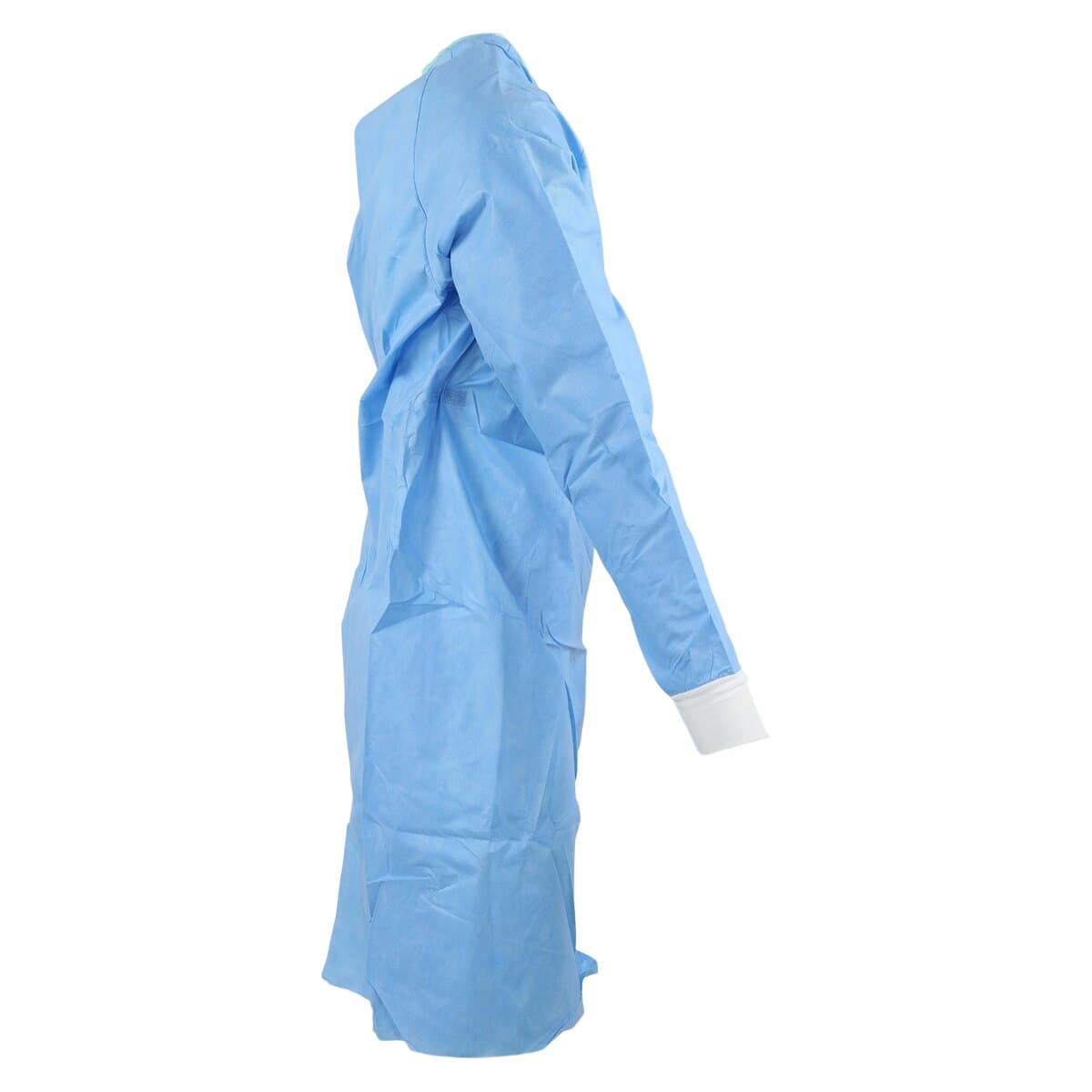O & M Halyard Ulta Reinforced Surgical Gown, SMS Fabric, Sterile, Small, Blue/Green, Hook & Loop Neck, Raglan Sleeves with Towel, 30/Case thumbnail 2