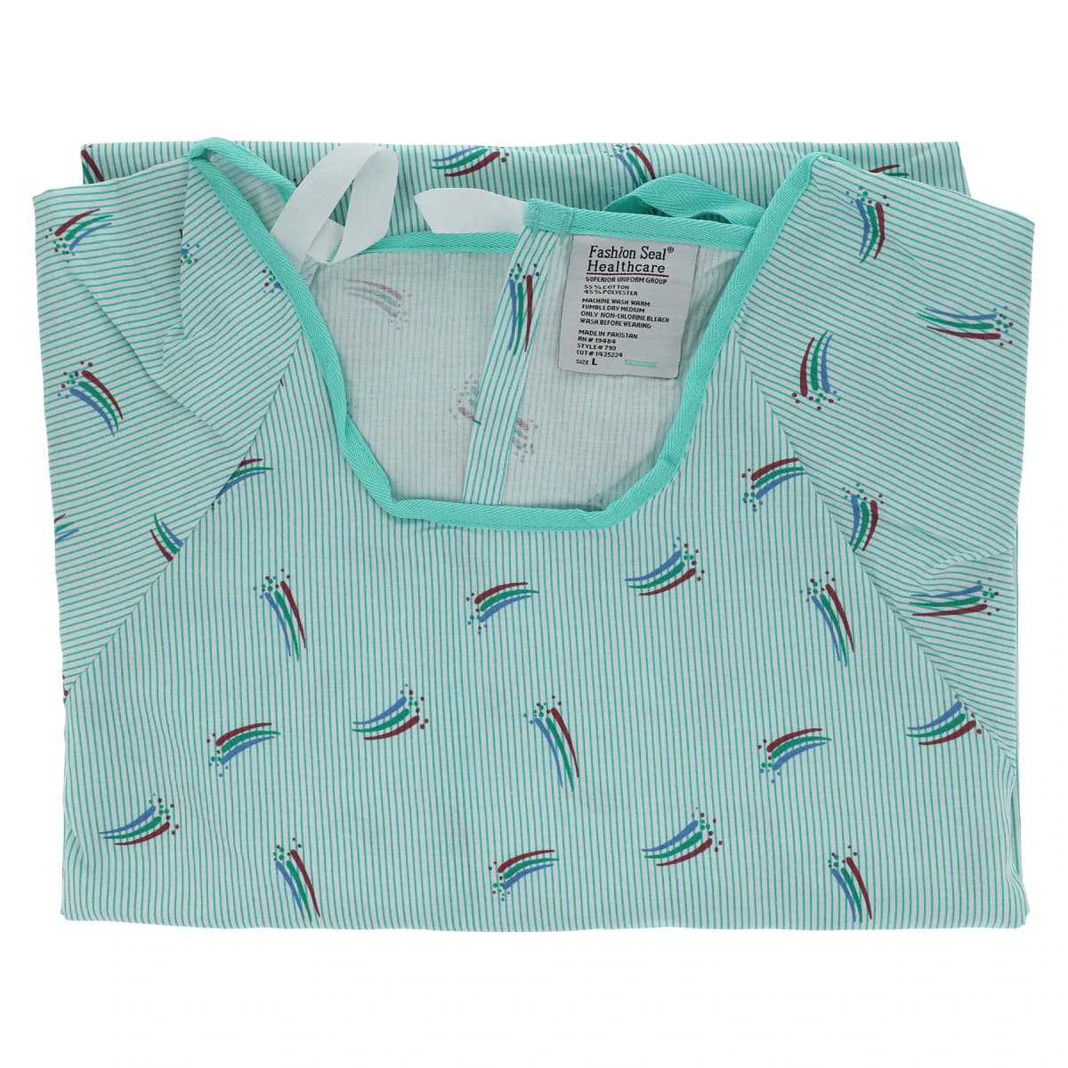 Fashion Seal Unisex Adult Patient Gown, Large, Sparkler Print, Polyester/Cotton, 45 in, Butterfly In-Sleeves, Each thumbnail 6
