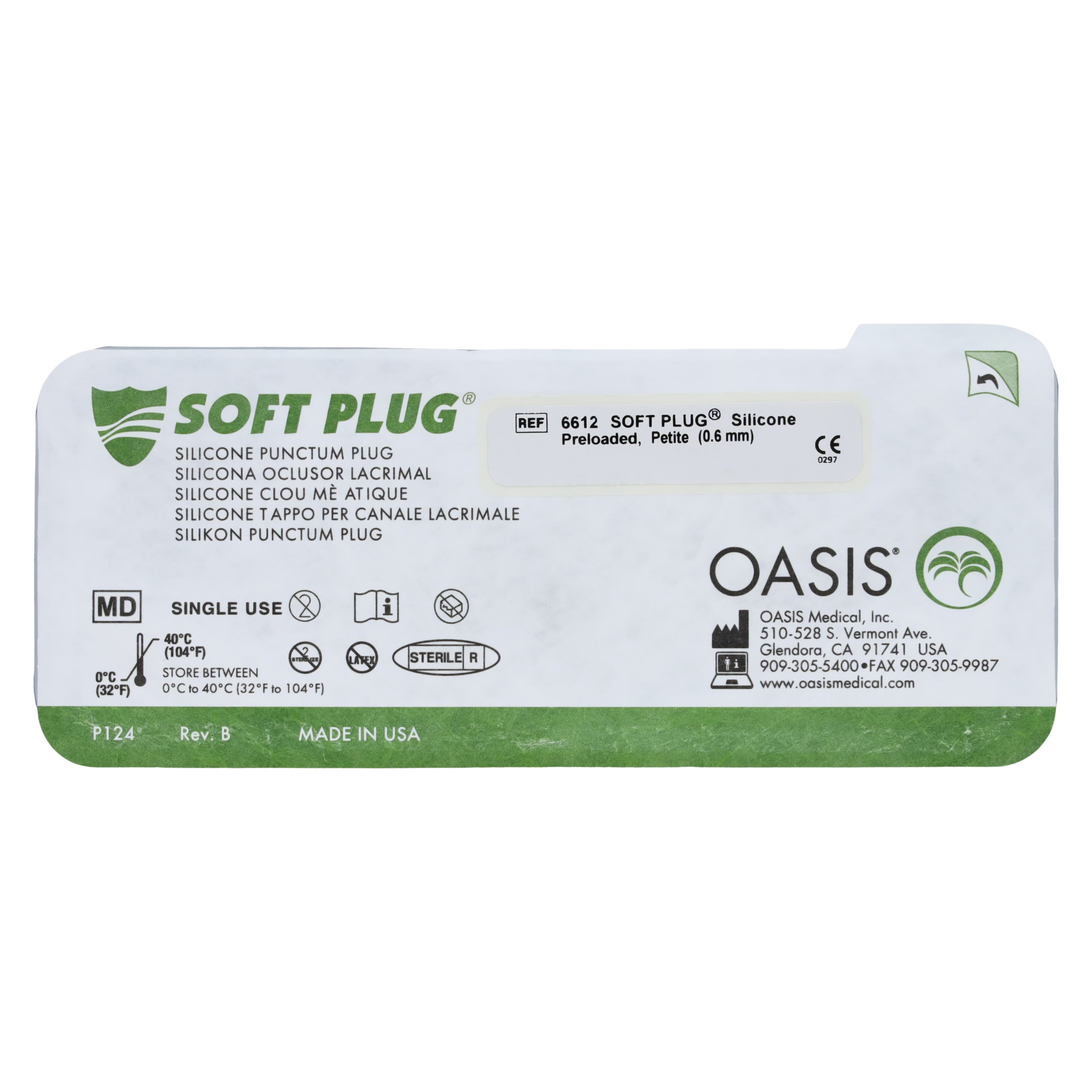 Oasis Medical Soft Plug Silicone Punctum Plug, 0.6mm, Petite thumbnail 4