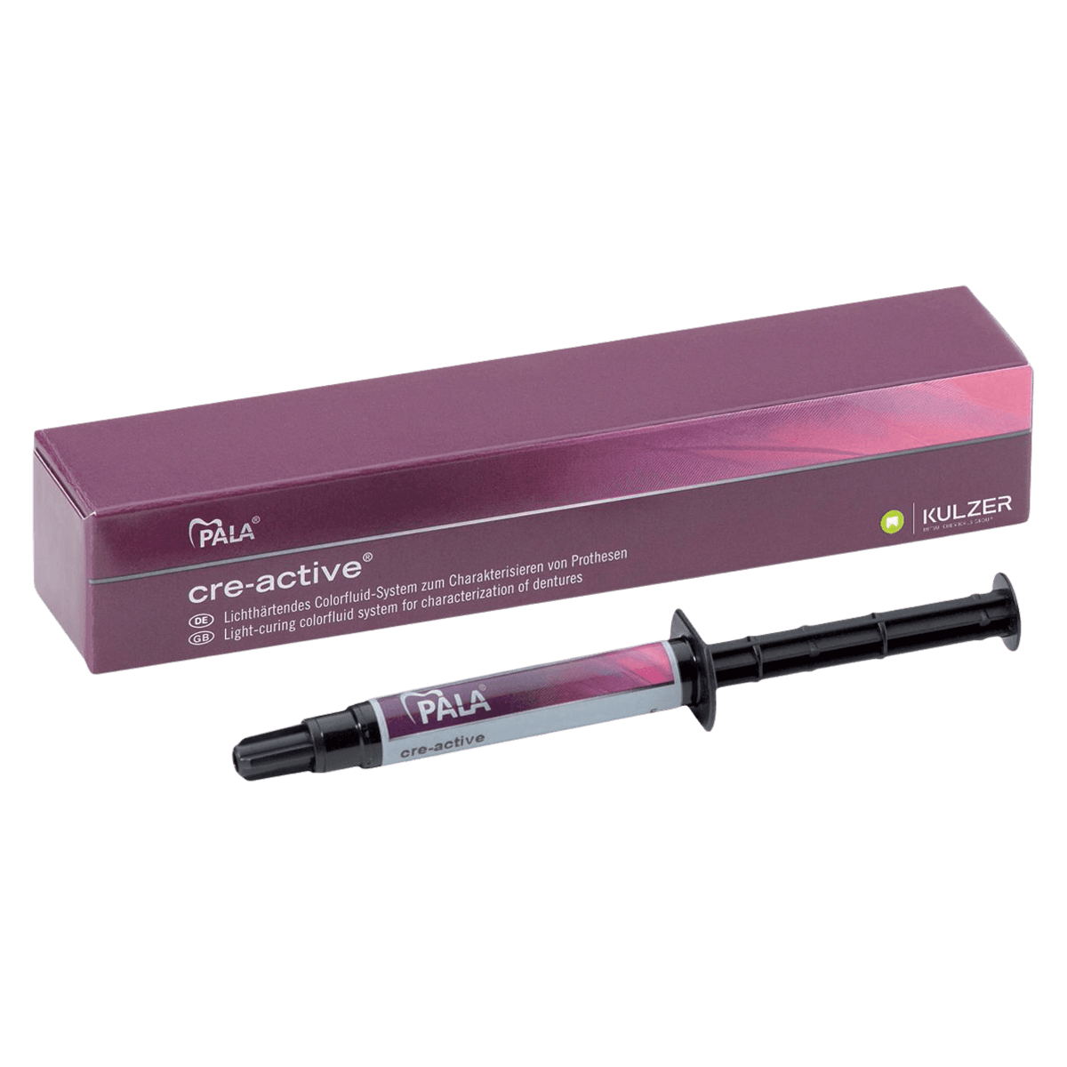 Kulzer Pala cre-active Polar Refill, 3 g Syringe, Light-Curing Color Fluid for Denture Characterization - Pala cre-active Polar refill, 3 gm Syringe. Light curing colourfluid system - Image 1