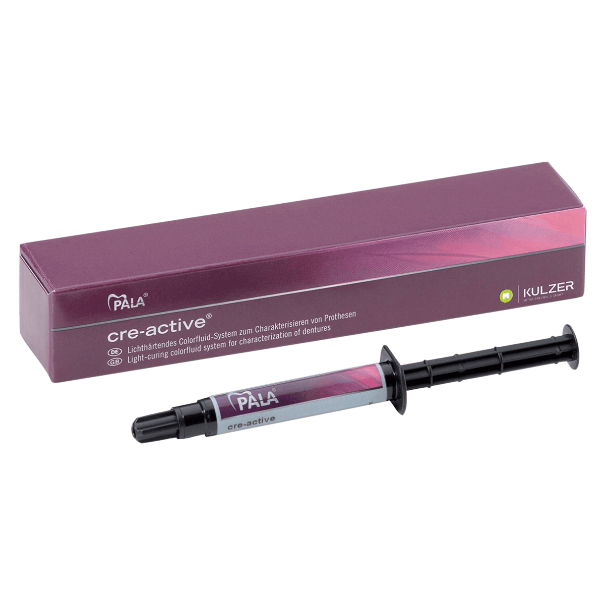 Pala cre-active Black Refill, 3 g Syringe, Light-Curing Color Fluid System - Pala cre-active Black refill, 3 gm Syringe. Light curing colourfluid system - Image 1