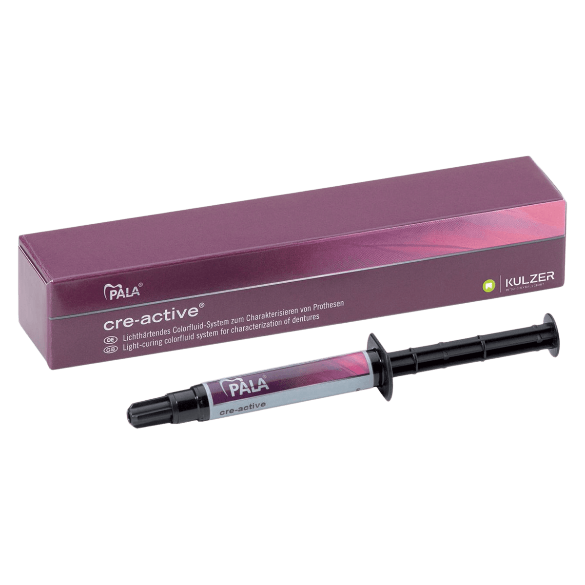 Kulzer Pala cre-active Light Cure Indirect Restorative, Gum Shade, 3 g Syringe Refill - Pala® cre-active® Light Cure Indirect Restorative 3 gm Syringe Gum Each - Image 1
