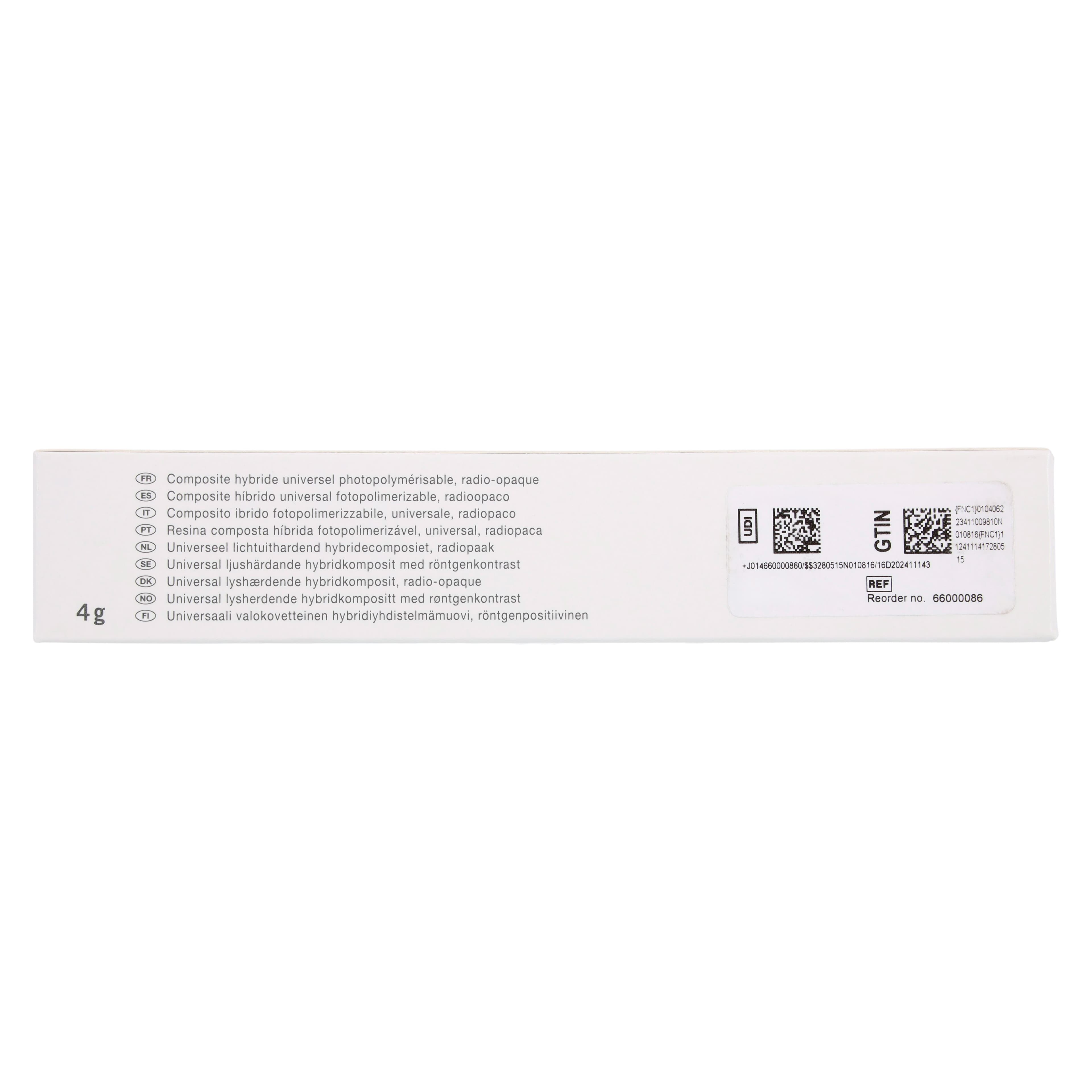 Charisma Hybrid Composite, Light-Cure, Syringe Refill, Universal Viscosity, 4 g, A2, 1/Pk, 66000086 thumbnail 3