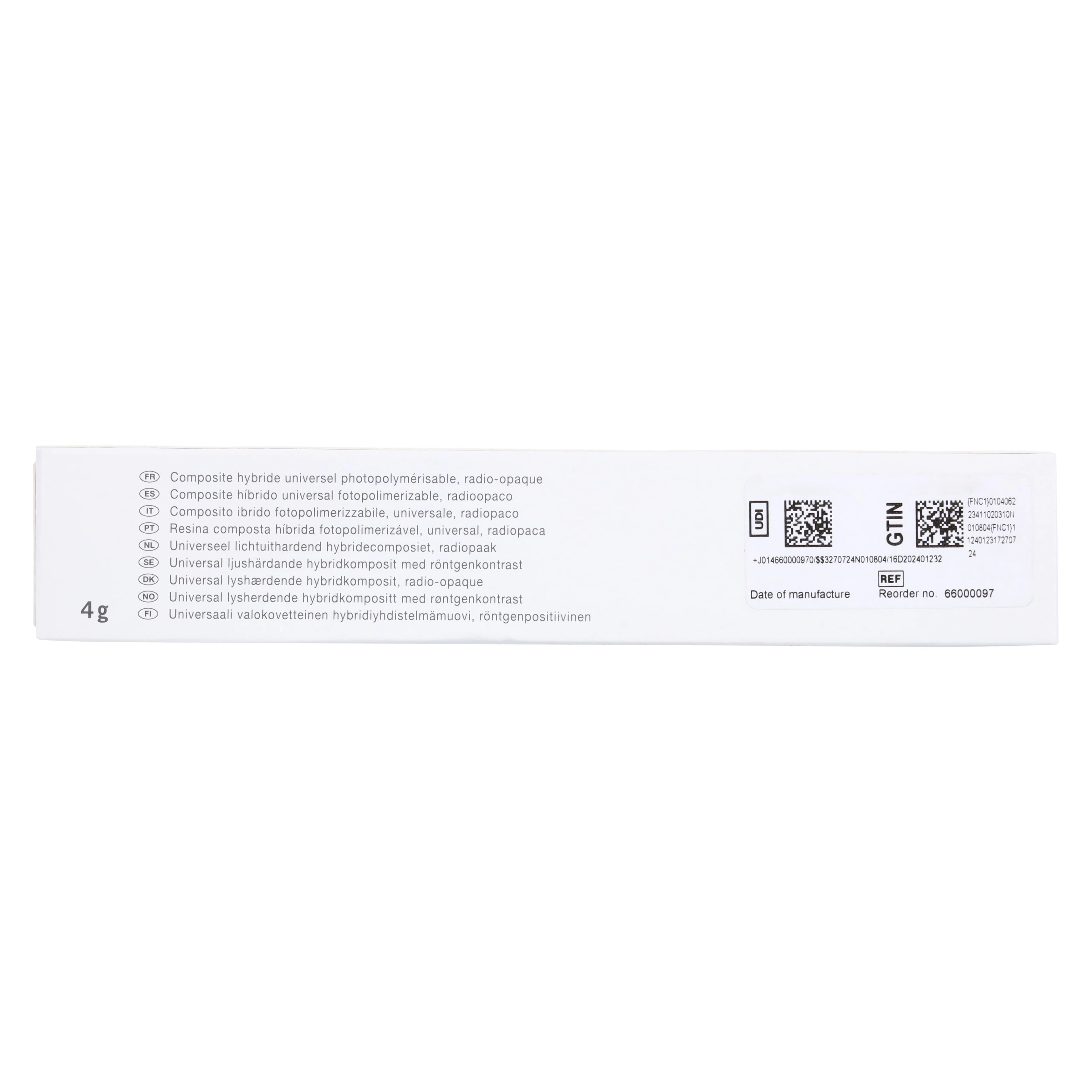 Kulzer Charisma Universal Composite Syringe Refill, Opaque OA2, 4 g, 66000097 thumbnail 6