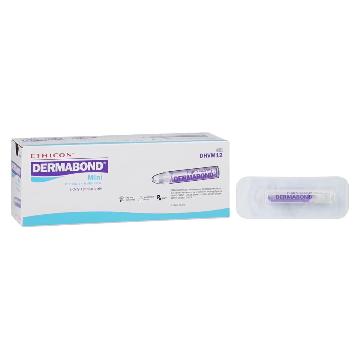 Dermabond Mini Topical Skin Adhesive, 2-Octyl Cyanoacrylate, 0.36mL, Violet, 12/Box, DHVM12 thumbnail 2