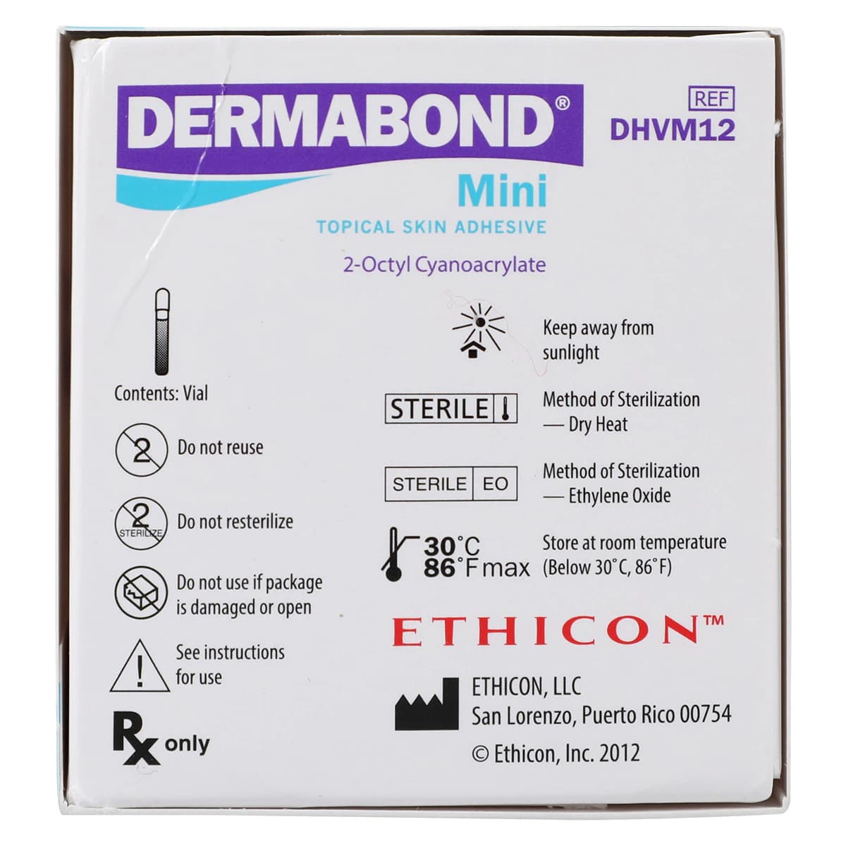 Dermabond Mini Topical Skin Adhesive, 2-Octyl Cyanoacrylate, 0.36mL, Violet, 12/Box, DHVM12 thumbnail 5