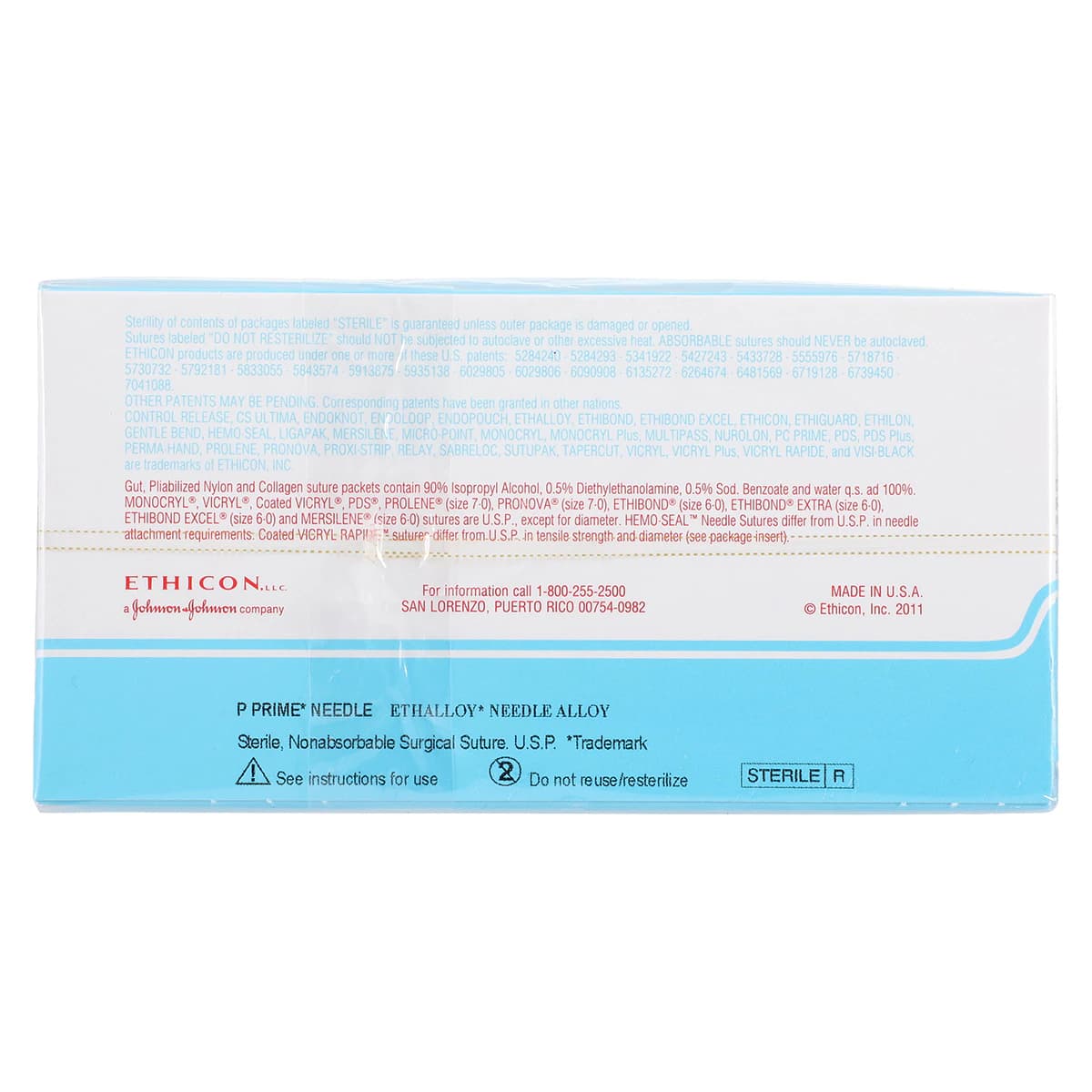 Ethicon Perma-Hand Silk Braided Non-Absorbable Suture, 6-0, 18", Black, P-1 Reverse Cutting Needle, 12/Box thumbnail 3