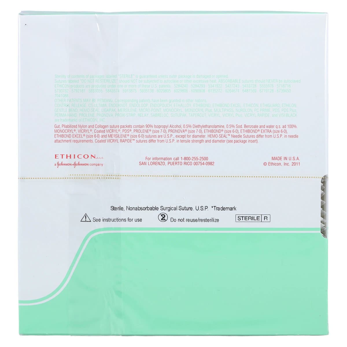 Ethicon Ethilon Nylon Sutures 3-0, 30" Black Monofilament, Reverse Cutting FS-1 Needle, 3/8 Circle, 36/Box, 669H thumbnail 3