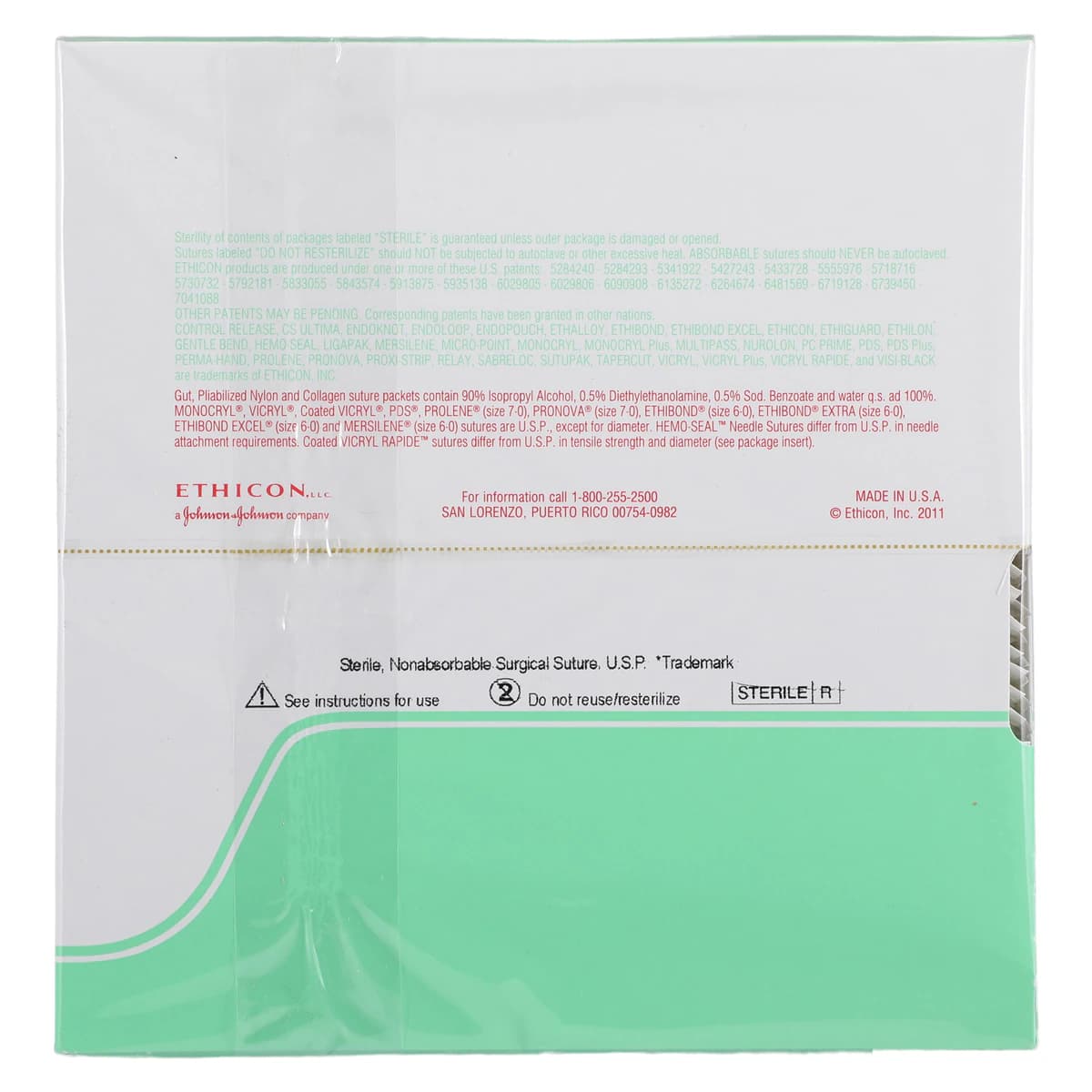Ethicon Ethilon Nylon Suture, 4-0, 18", Black Monofilament, FS-1 Reverse Cutting Needle, 3/8 Circle, 36/Box, 1629H thumbnail 3