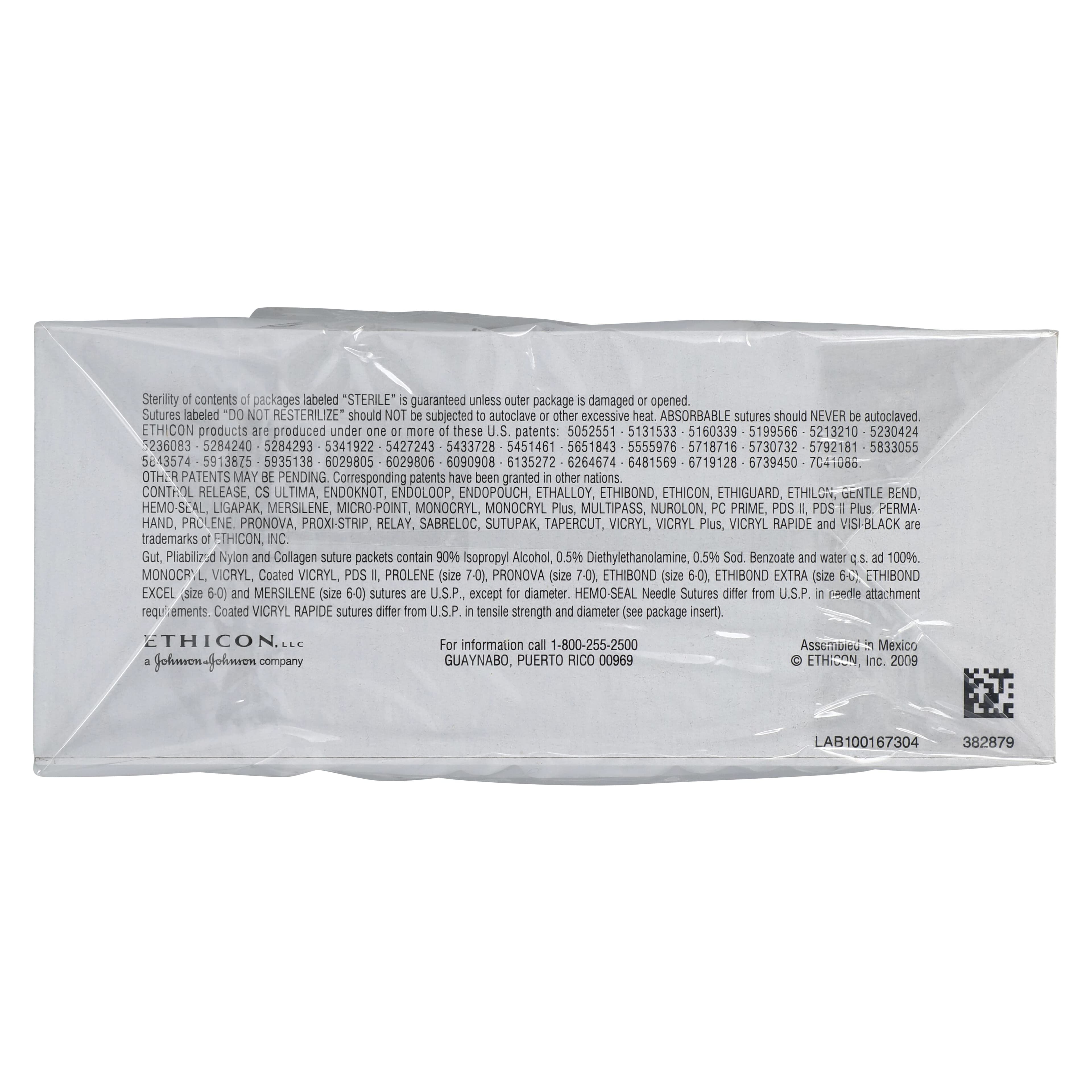Ethilon Nylon Monofilament Non-Absorbable Suture, 5-0, 18", Black, S-24 Cutting Edge Spatula Reverse 1/4 Circle Needle, 12/Box thumbnail 4