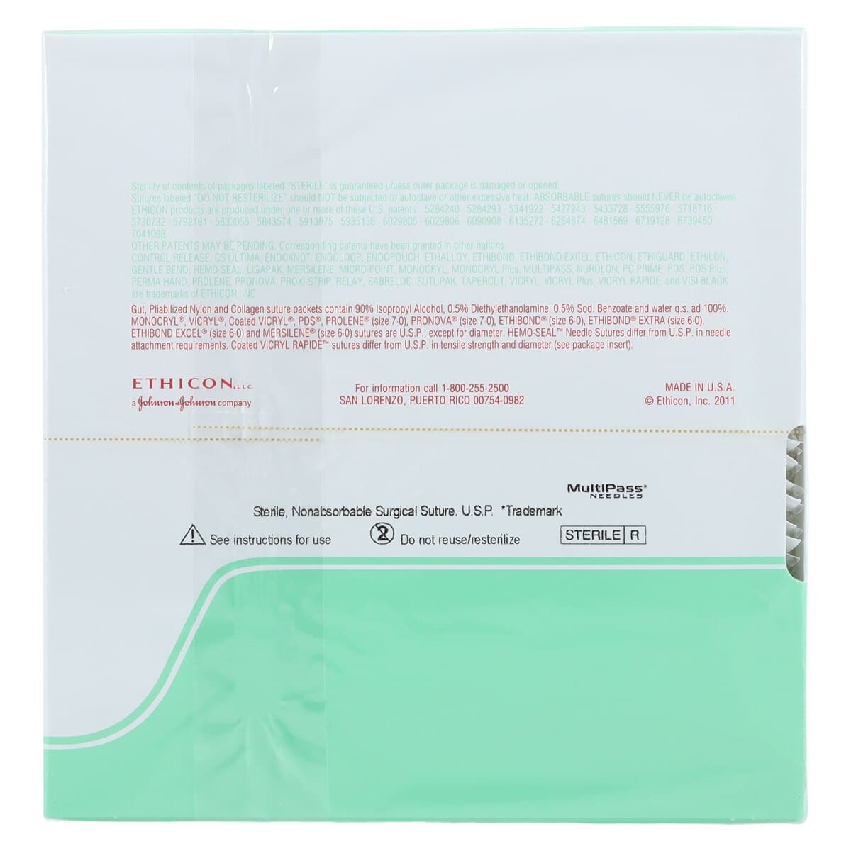 ETHILON Nylon Monofilament Nonabsorbable Suture, Size 5-0, Black, 18", PS-3 Precision Point Reverse Cutting Needle, 3/8 Circle, 36/Box thumbnail 3