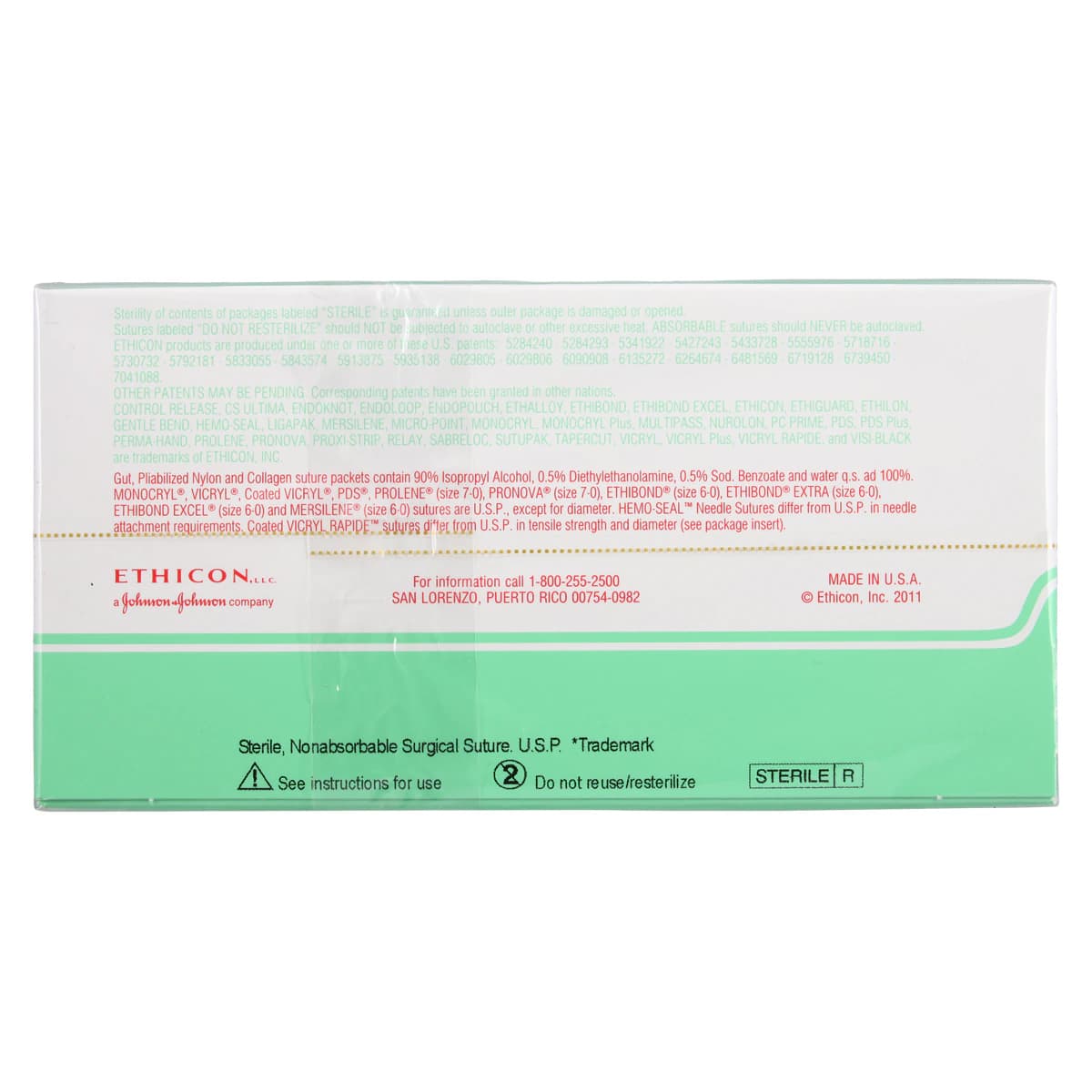 Ethicon Ethilon Nylon Monofilament Non-Absorbable Suture, 4-0, 18", FS-2 Reverse Cutting 3/8 Circle Needle, Black, 12/Box, 662G thumbnail 3