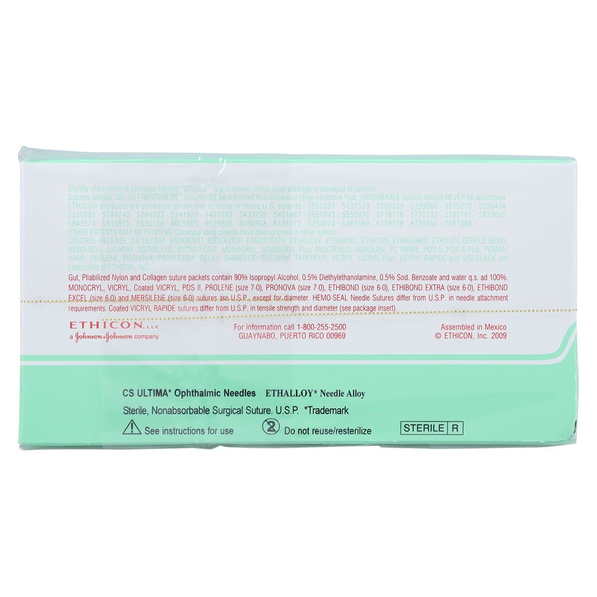 Ethicon Ethilon Nylon Suture, 10-0, Black Monofilament, CS160-8 Ultima Reverse Cutting 1/2 Circle Needle, 12" x 12/Bx, 9030G thumbnail 3