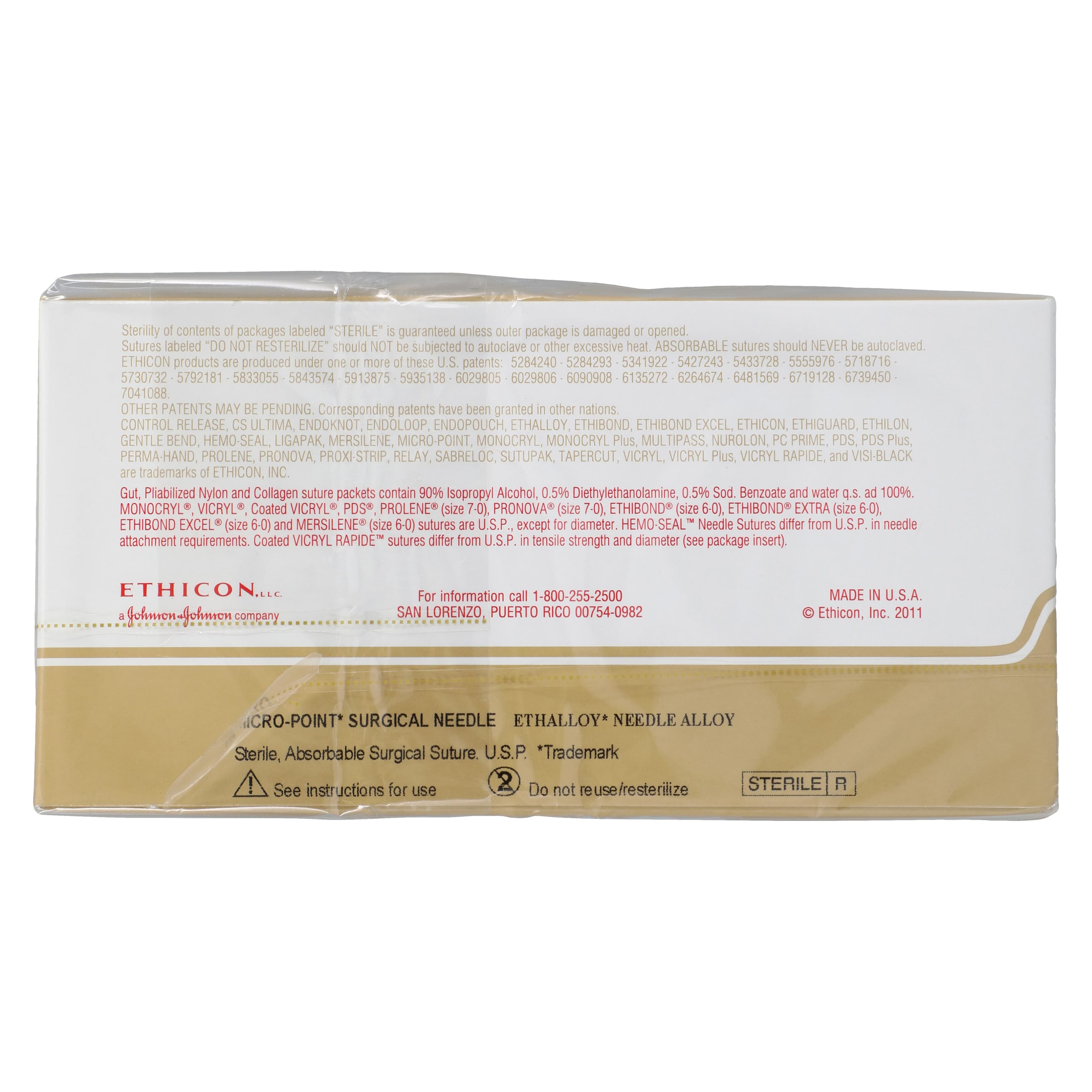 Ethicon Surgical Gut Suture, Chromic, 7-0, 18", Spatula Needle, TG140-8, 12/Box, 1797G thumbnail 3