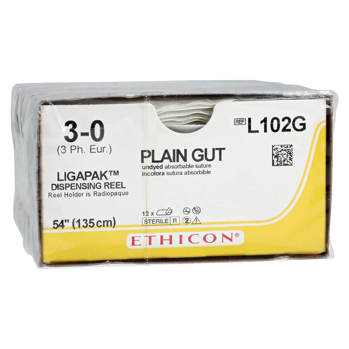 Ethicon Plain Gut Surgical Suture, 3-0, 54", 12/Box, L102G thumbnail 2
