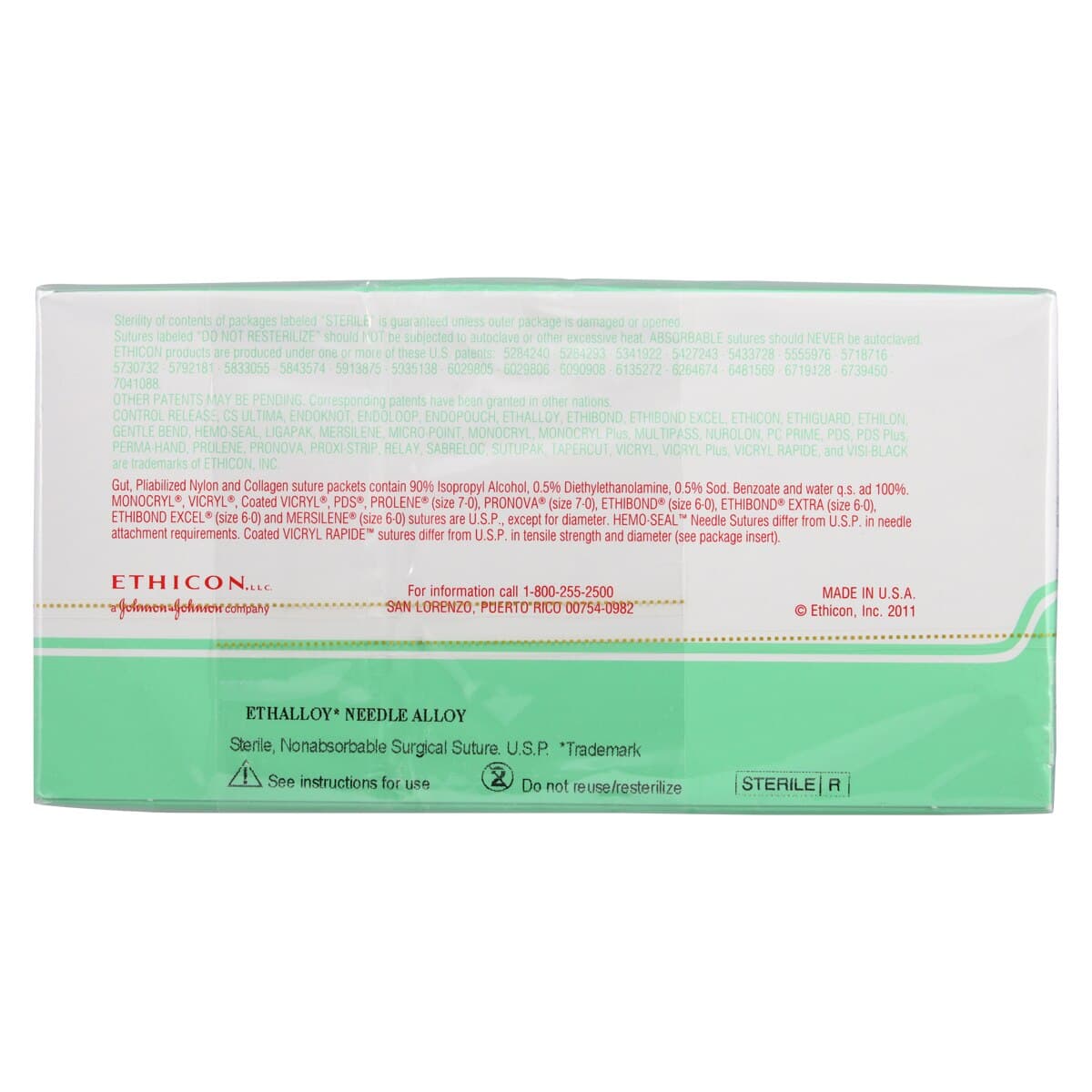 Ethicon Ethilon Nylon Suture, 8-0, 5", Black Monofilament, BV130-5 Taper Point Needle, 3/8 Circle, 12/Box, 2808G thumbnail 3