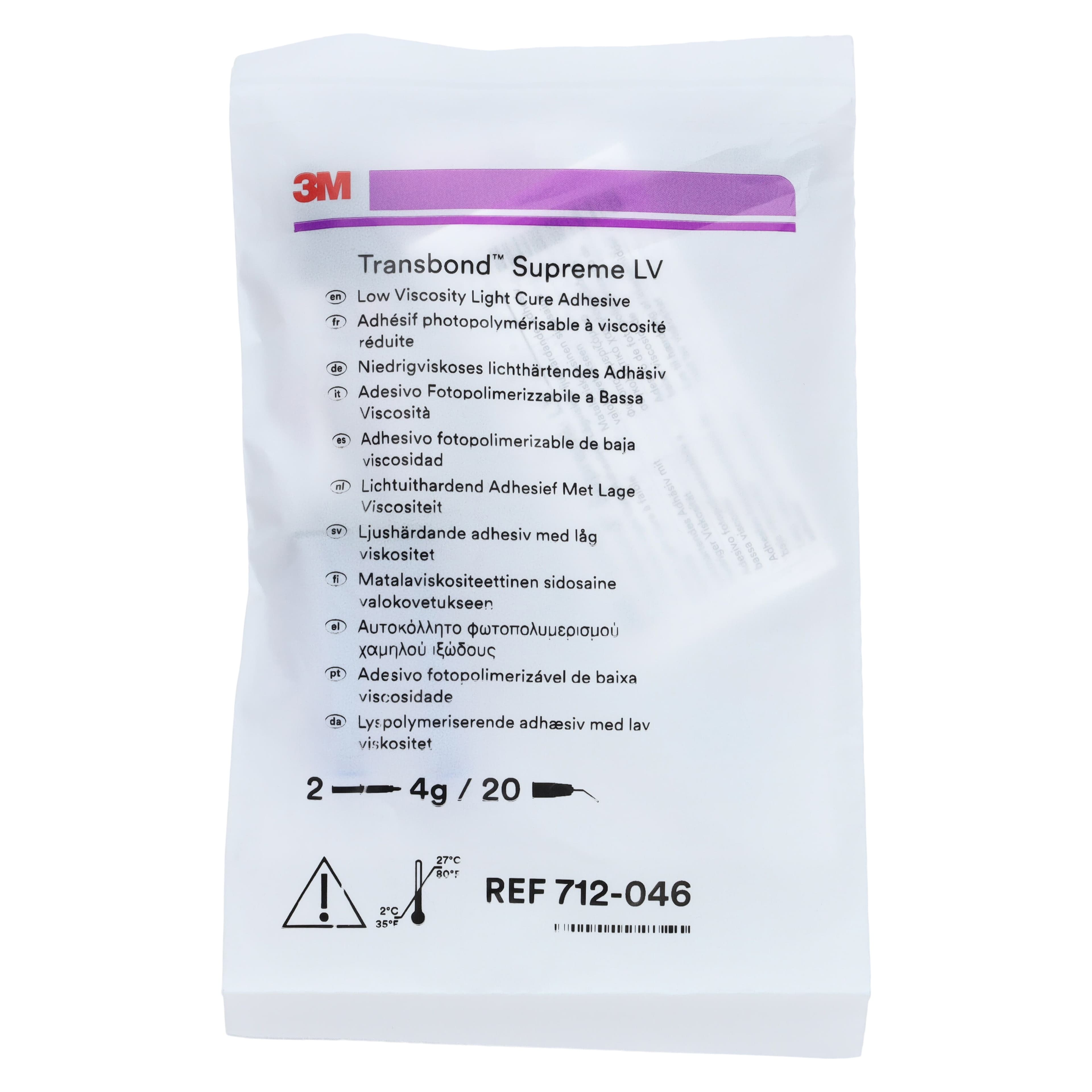 3M Transbond Supreme LV Light Cure Adhesive Kit, 2 x 2g Syringes with 20 Tips, 712-046 thumbnail 7