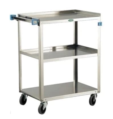Lakeside Utility Cart, Stainless Steel, 3 Shelves, 19" x 31", 4" Swivel Casters - Cart S/s 3shelf 19x31 - Image 1