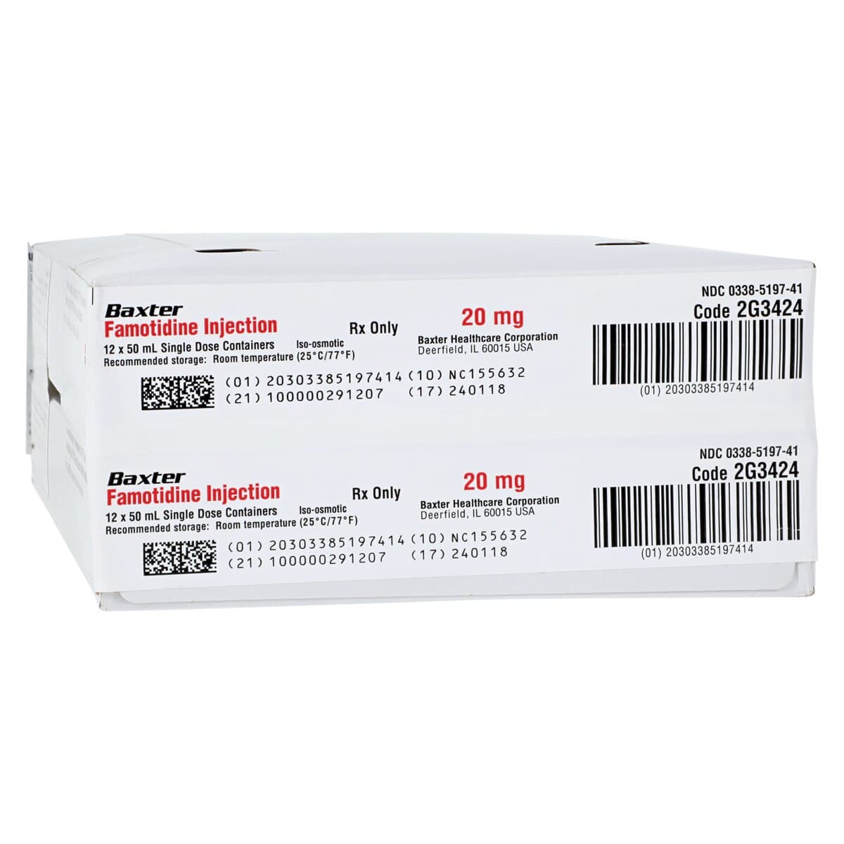 Famotidine Injection, 20mg/50mL, 48/Package - Famotidine Injection - Image 1