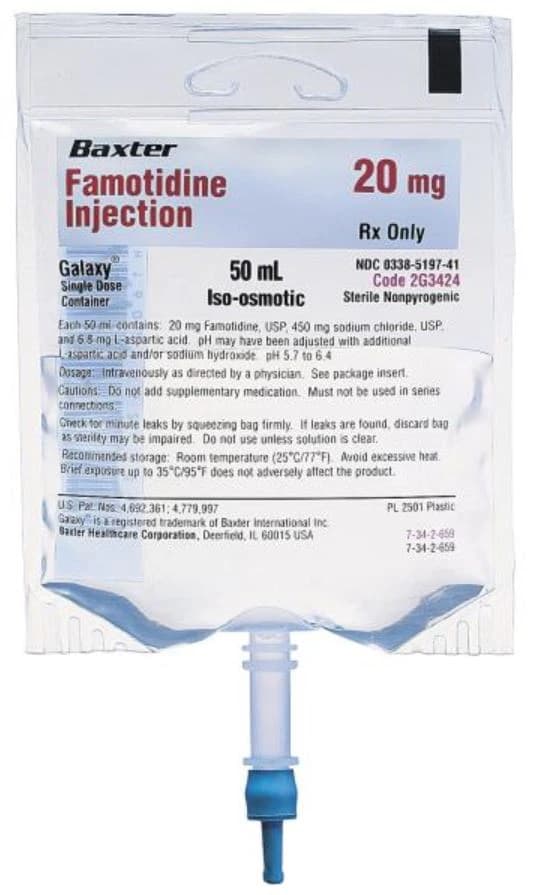 Famotidine Injection, 20mg/50mL, 48/Package thumbnail 2