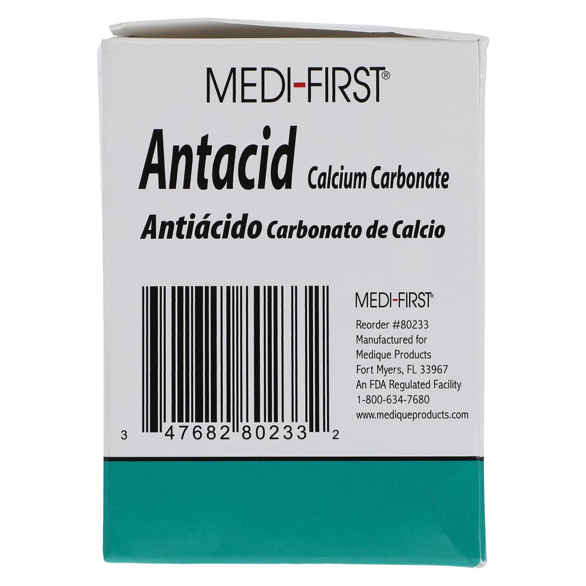 Medi-First Antacid Chewable Tablets, 420mg, 100 Count (2 Pouches of 50), Box thumbnail 5