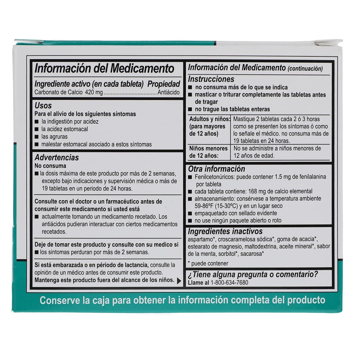Medi-First Antacid Chewable Tablets, 420mg, 100 Count (2 Pouches of 50), Box thumbnail 6