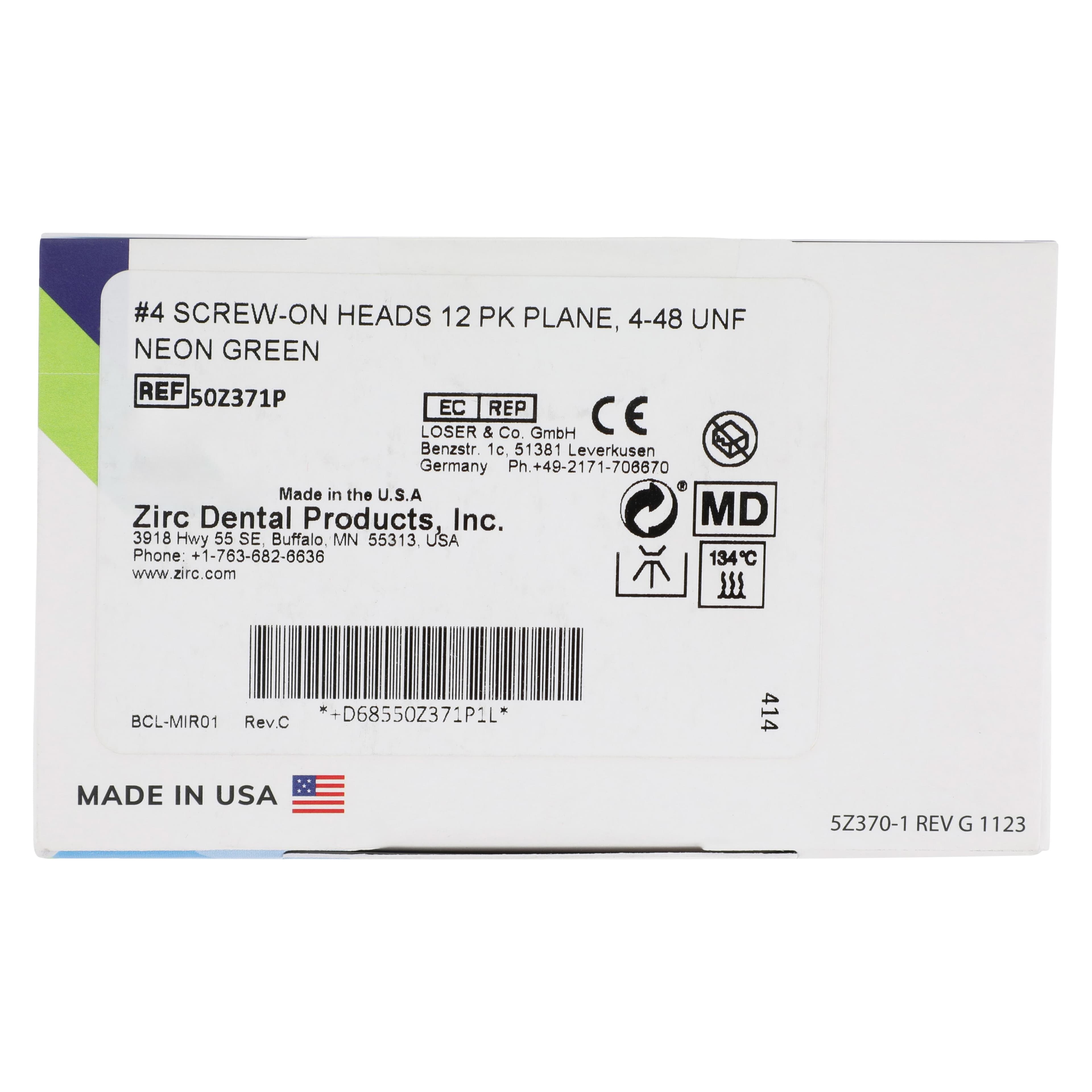 Zirc Crystal HD® #4 Neon Green Resin Mouth Mirror Screw-On Heads, Cone Socket, 12/Pack, 50Z371P thumbnail 6