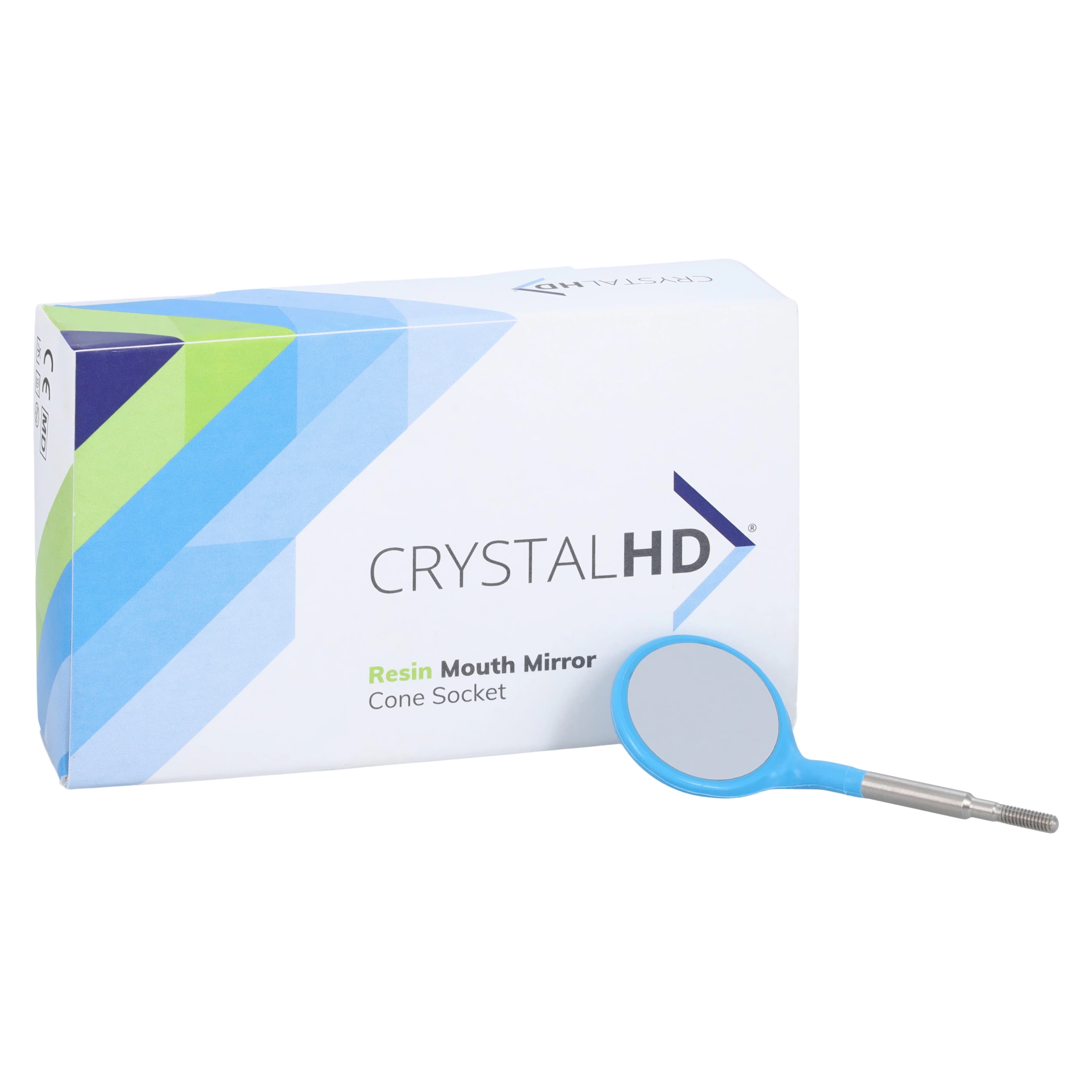 Zirc Crystal HD® #5 Neon Blue Resin Mouth Mirror Screw-On Heads, Cone Socket, 12/Pack, 50Z372N - #5 Crystal HD® Neon Blue Resin Mouth Mirror Screw-On Heads (Cone Socket) Pack of 12 - Image 1