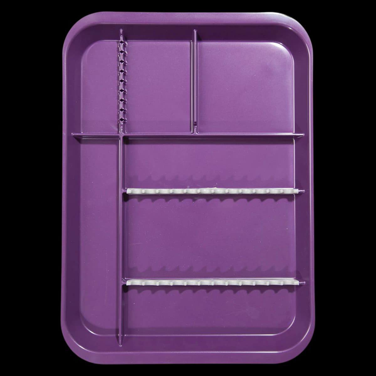 Zirc B-Lok Divided Setup Tray, Plum, Size B, 13-3/8" x 9-5/8" x 7/8", 20Z451-E - Zirc Divided B-Lok Setup Tray - Image 1