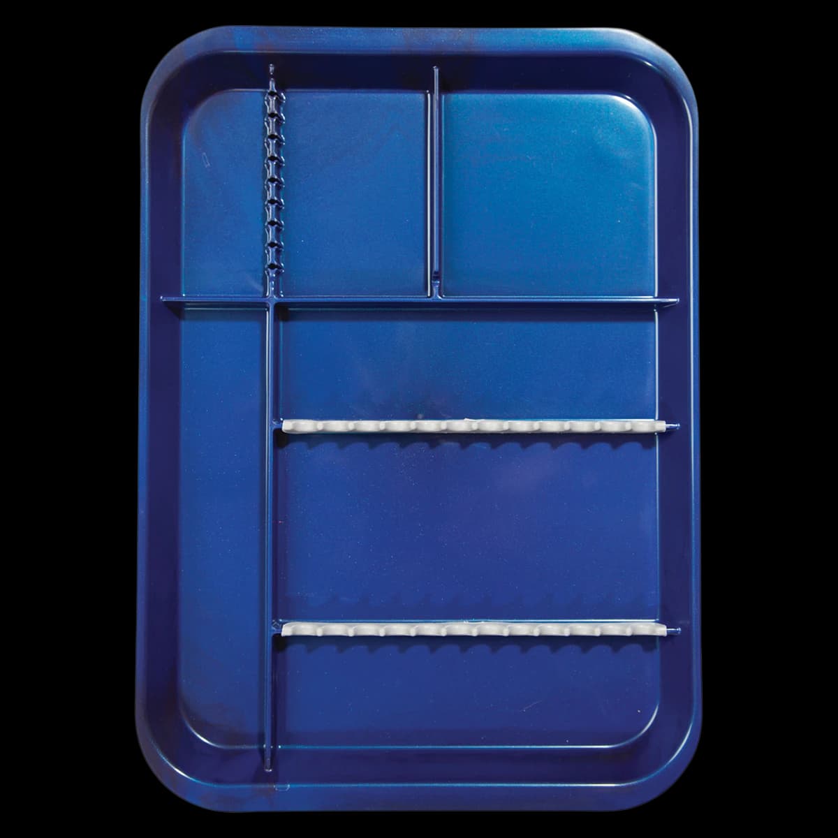 Zirc B-Lok Divided Set-Up Tray, Size B (Ritter), Midnight Blue, 13-3/8" x 9-5/8" x 7/8", 20Z451T - B-Lok Divided Tray Size B Ritter 13-3/8" X 9-5/8" 7/8" Midnight Blue. The Tray Holds Zirc - 20Z451T, 20Z451T - Image 1