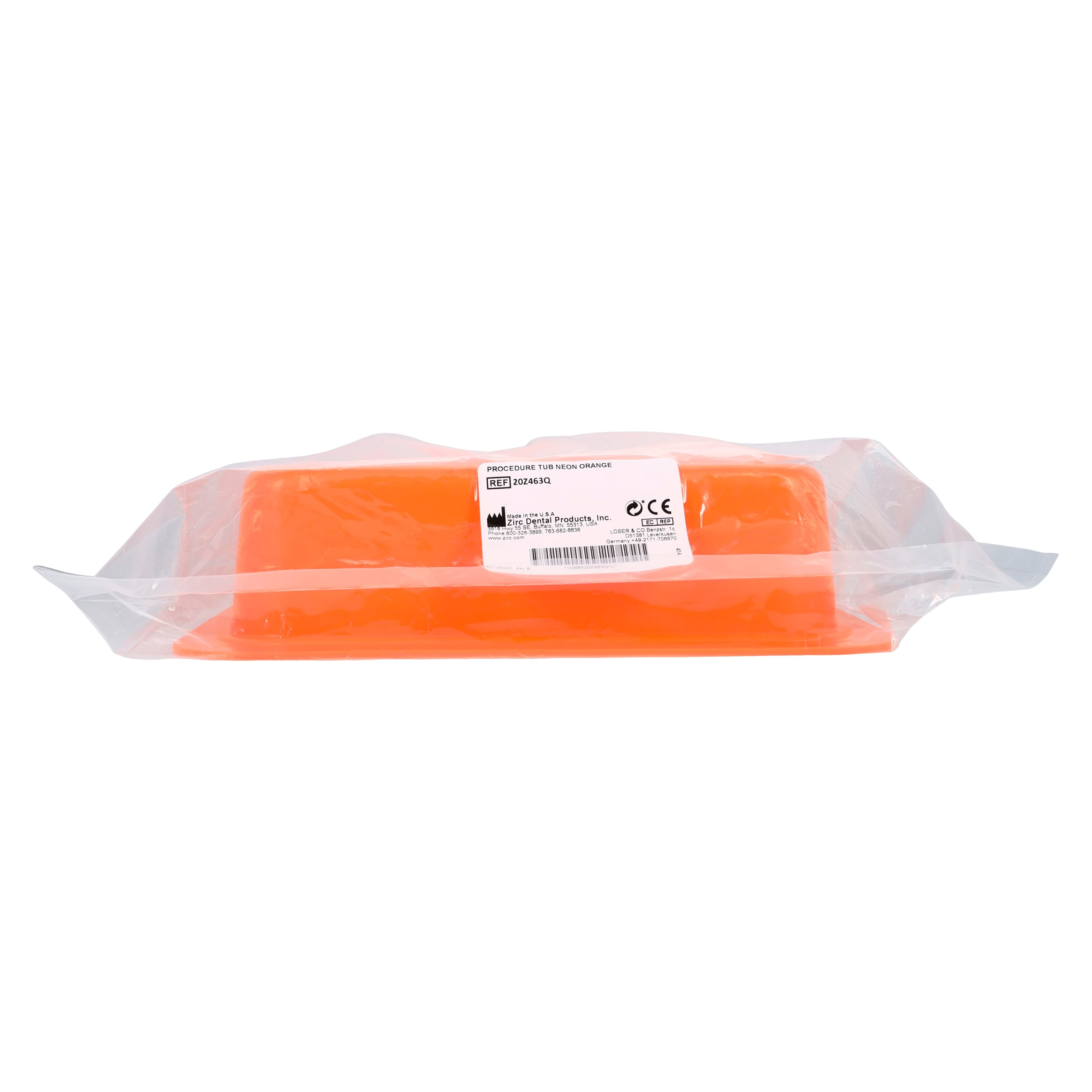 Zirc Procedure Tub Only, Neon Orange, 12-1/4"L x 10-7/8"W x 2-3/4"H, 20Z463Q thumbnail 2