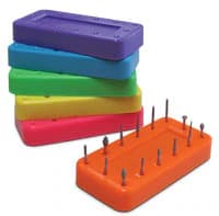 Zirc 14-Hole Magnetic Bur Block, Neon Pink, 1/Pk, 50Z403S - Neon Pink 14-Hole Magnetic Bur Block - Image 1