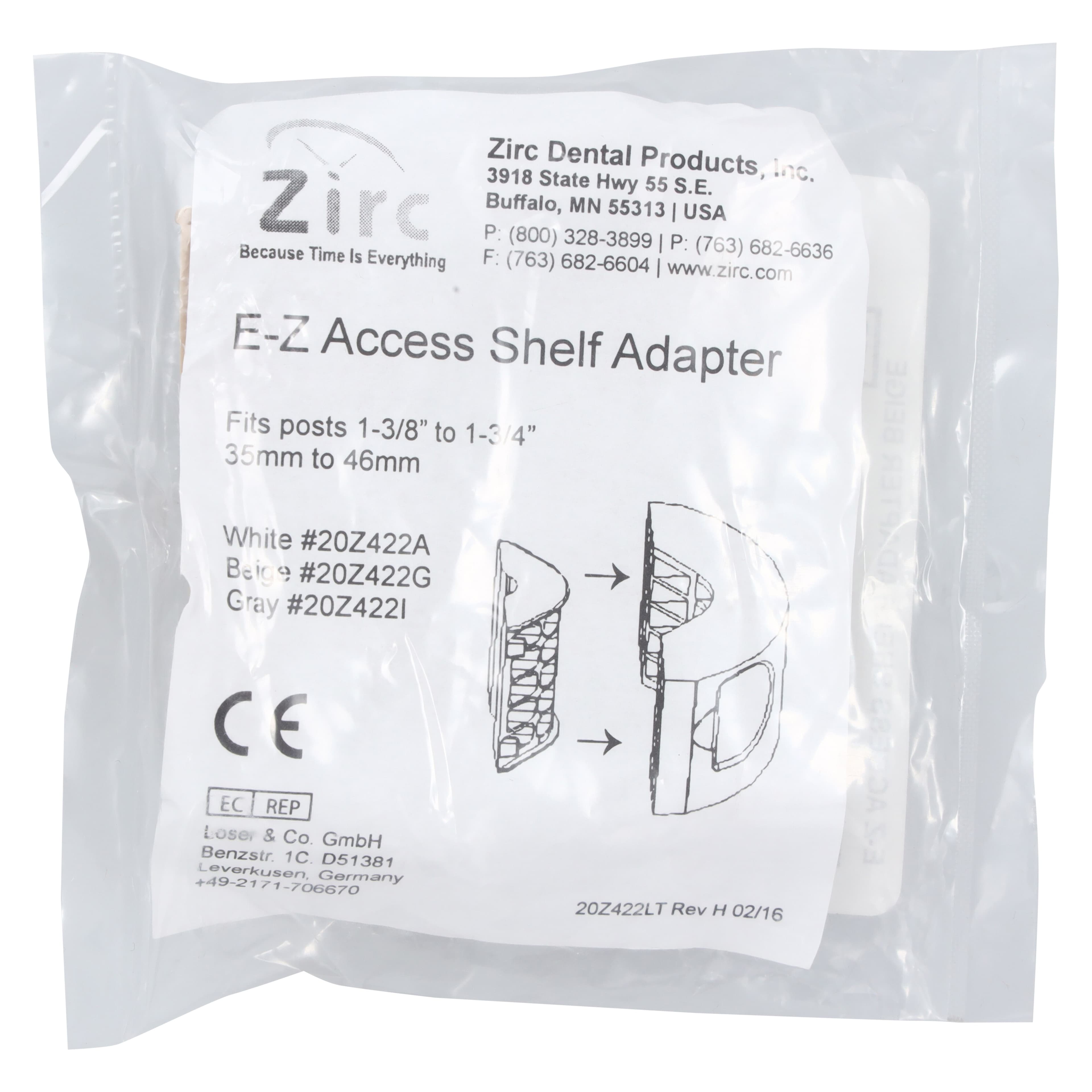 Zirc E-Z Access Shelf Adapter, Beige, Fits 1-3/8" to 2-3/4" Posts, 20Z422G thumbnail 2