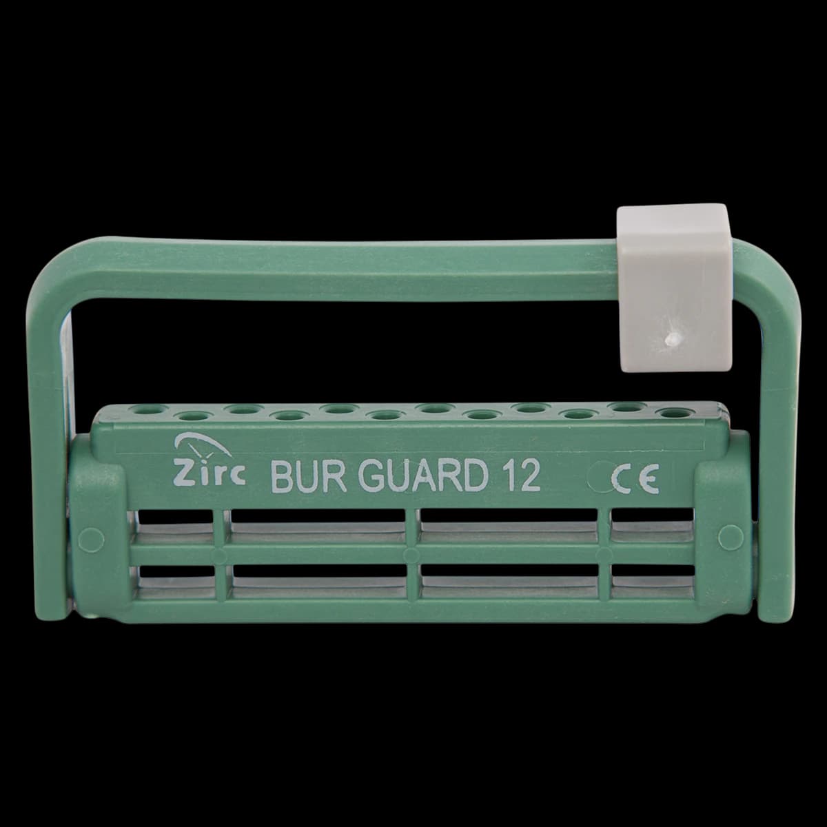 Zirc Steri-Bur Guard, 12-Hole, Green, 50Z406D - Green 12-Hole Steri-Bur Guard - Image 1