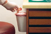 Zirc Handi-Hopper Small Plastic Waste Receptacle, Beige, 7" x 4" x 6-3/8", with Slotted Mounting Bracket, 20Z404G - Beige Handi Hopper - Image 1