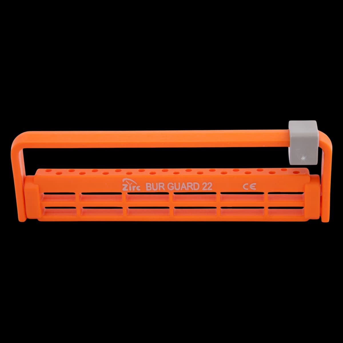 Zirc Steri-Bur Guard 22-Hole, Neon Orange, Antimicrobial, 50Z410-Q - Neon Orange 22-Hole Steri-Bur Guard - Image 1
