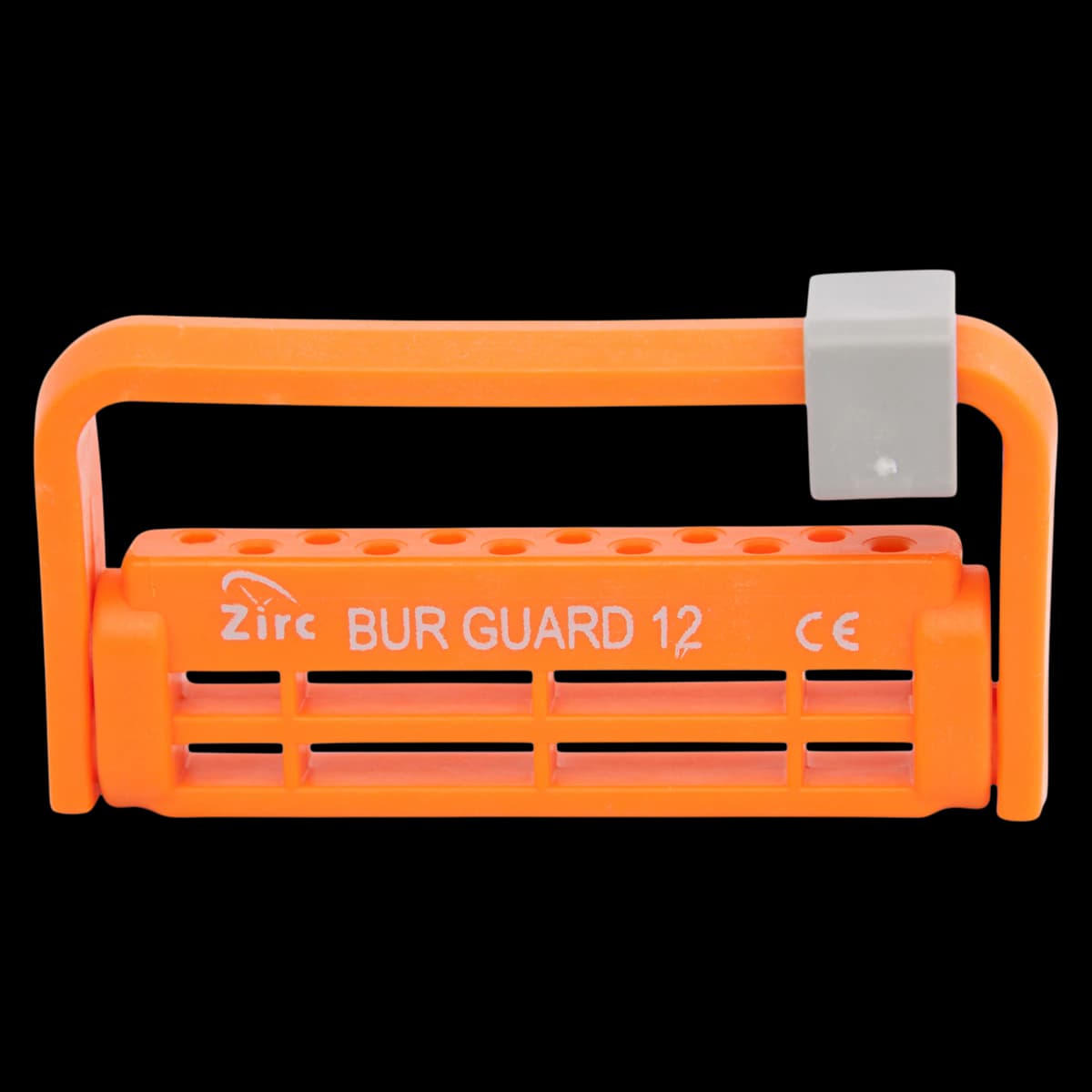 Zirc Steri-Bur Guard, 12-Hole, Neon Orange, 50Z406Q - Neon Orange 12-Hole Steri-Bur Guard - Image 1