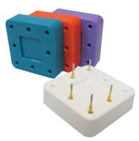 Zirc 8-Hole Magnetic Bur Block, Blue, Fits FG/RA/HP Burs, Autoclavable, 1 Each, 50Z400B - Blue 8-Hole Magnetic Bur Block - Image 1