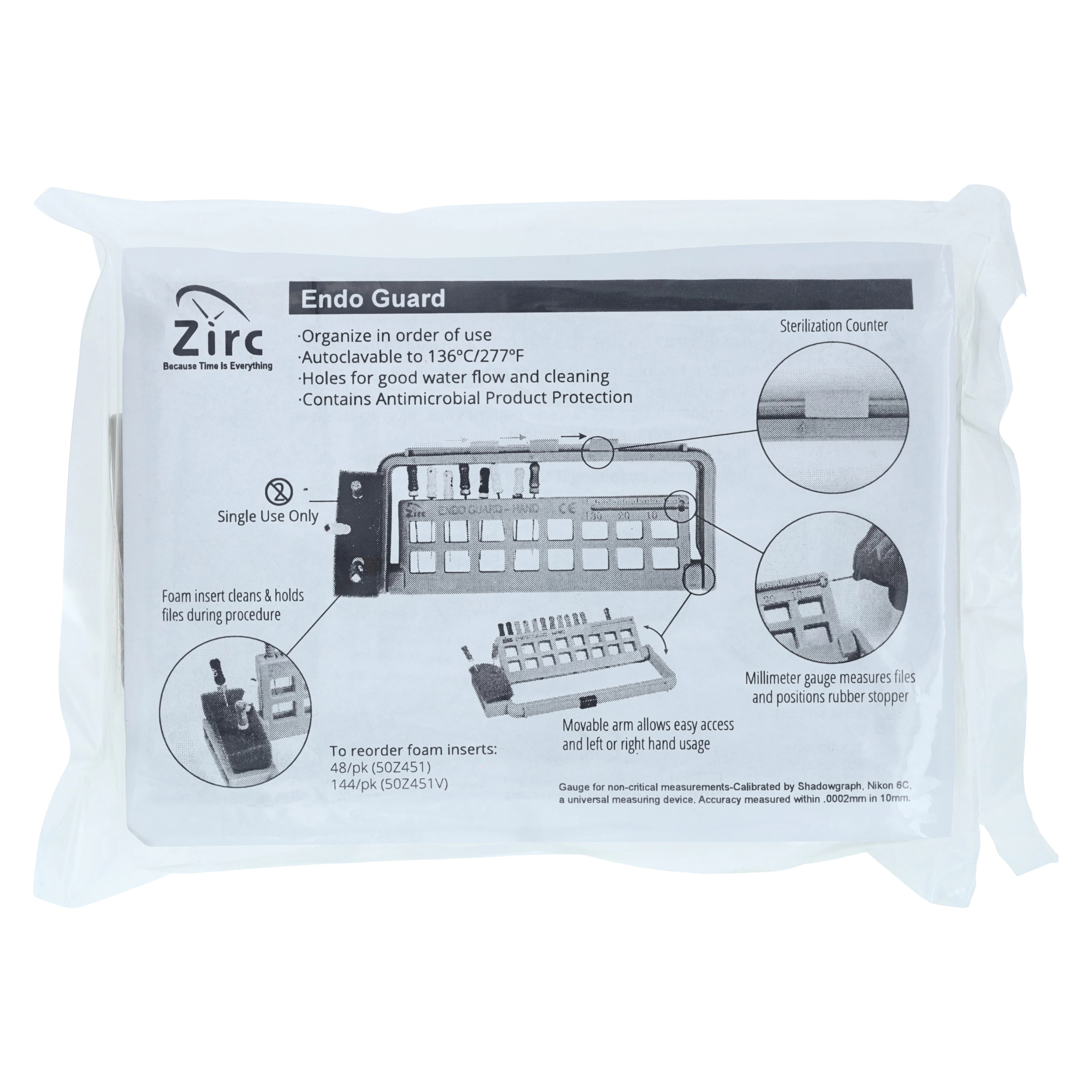 Zirc Steri-Endo Guard Hand Endodontic File Organizer, 16-Hole, Beige, 5-3/8" x 3/8" x 2-3/16", 1/Pk, 50Z450G thumbnail 2