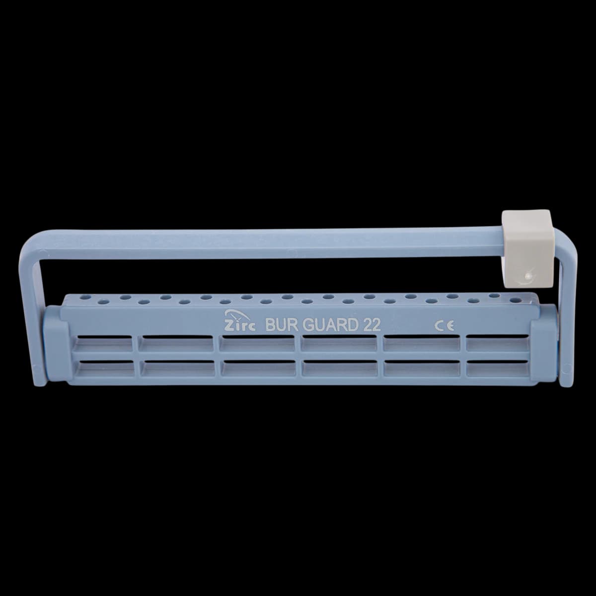 Zirc Steri-Bur Guard 22-Hole Bur Block, Blue, 50Z410B - Blue 22-Hole Steri-Bur Guard - Image 1