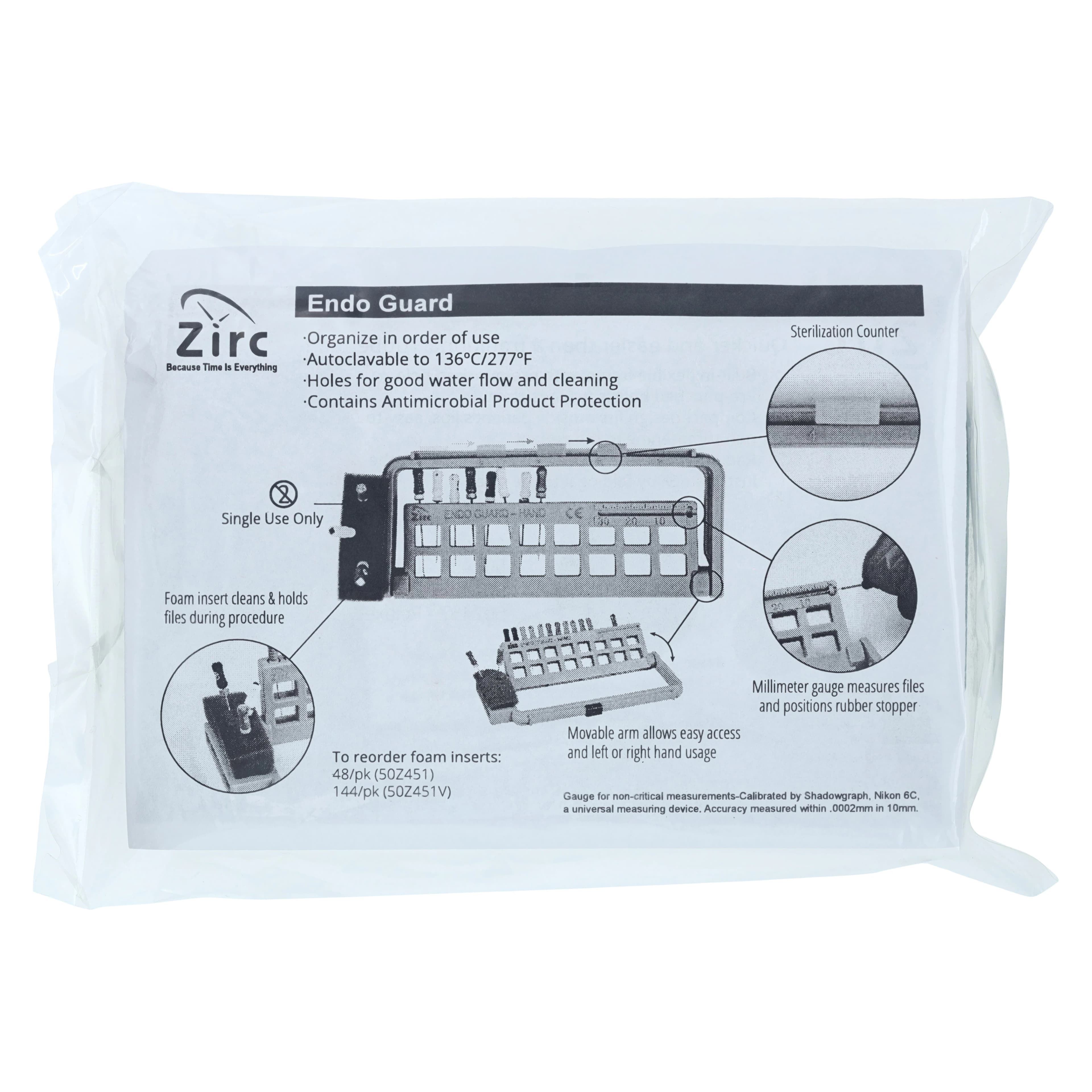 Zirc Steri-Endo Guard Engine Organizer, Green, Holds 11 Engine & 5 Hand Files, Autoclavable, 50Z452D thumbnail 2