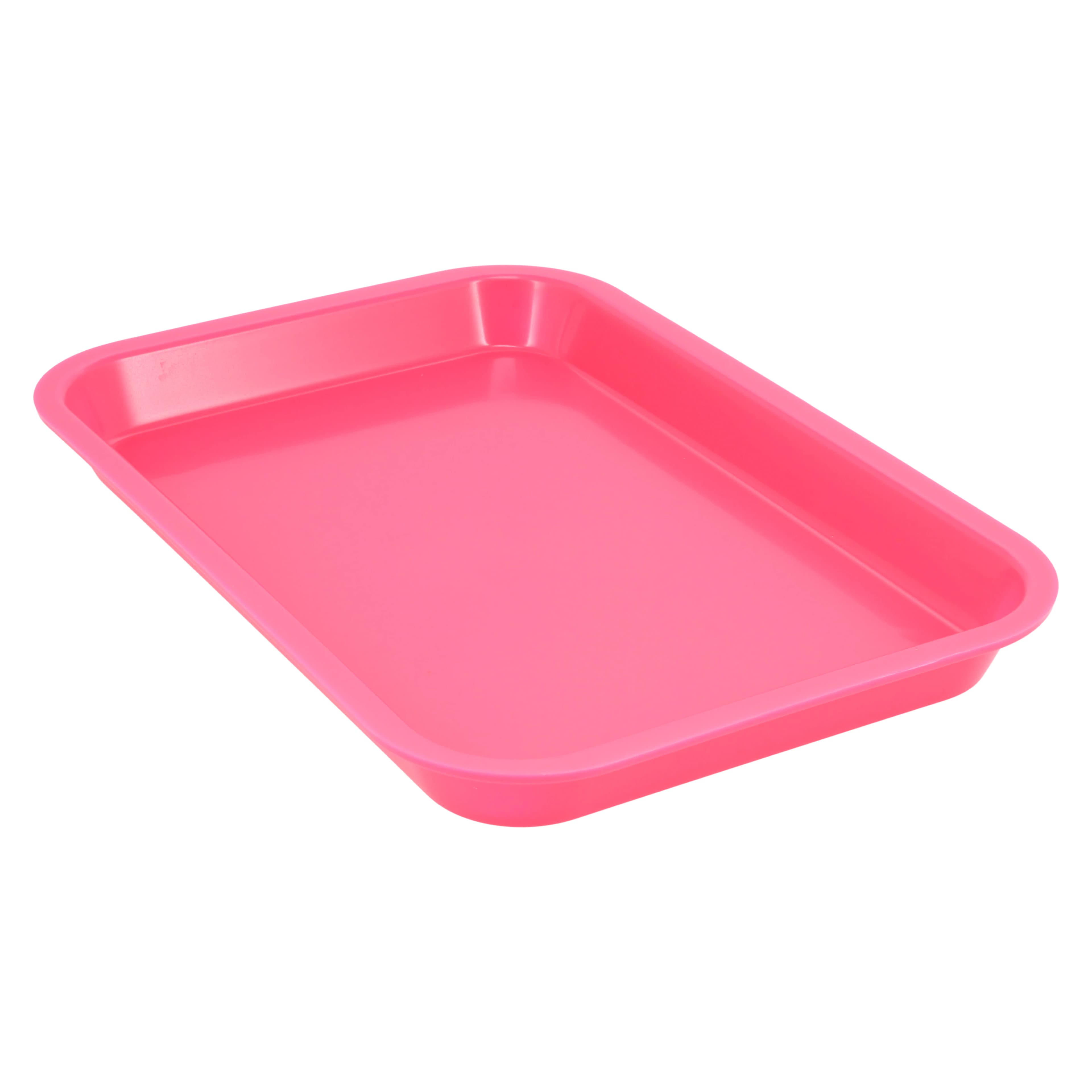 Zirc Mini Flat Set-Up Tray, Neon Pink, 9-3/8" x 6-3/8" x 7/8", 1/Pk, 20Z101S - Neon Pink Mini Tray - Image 1