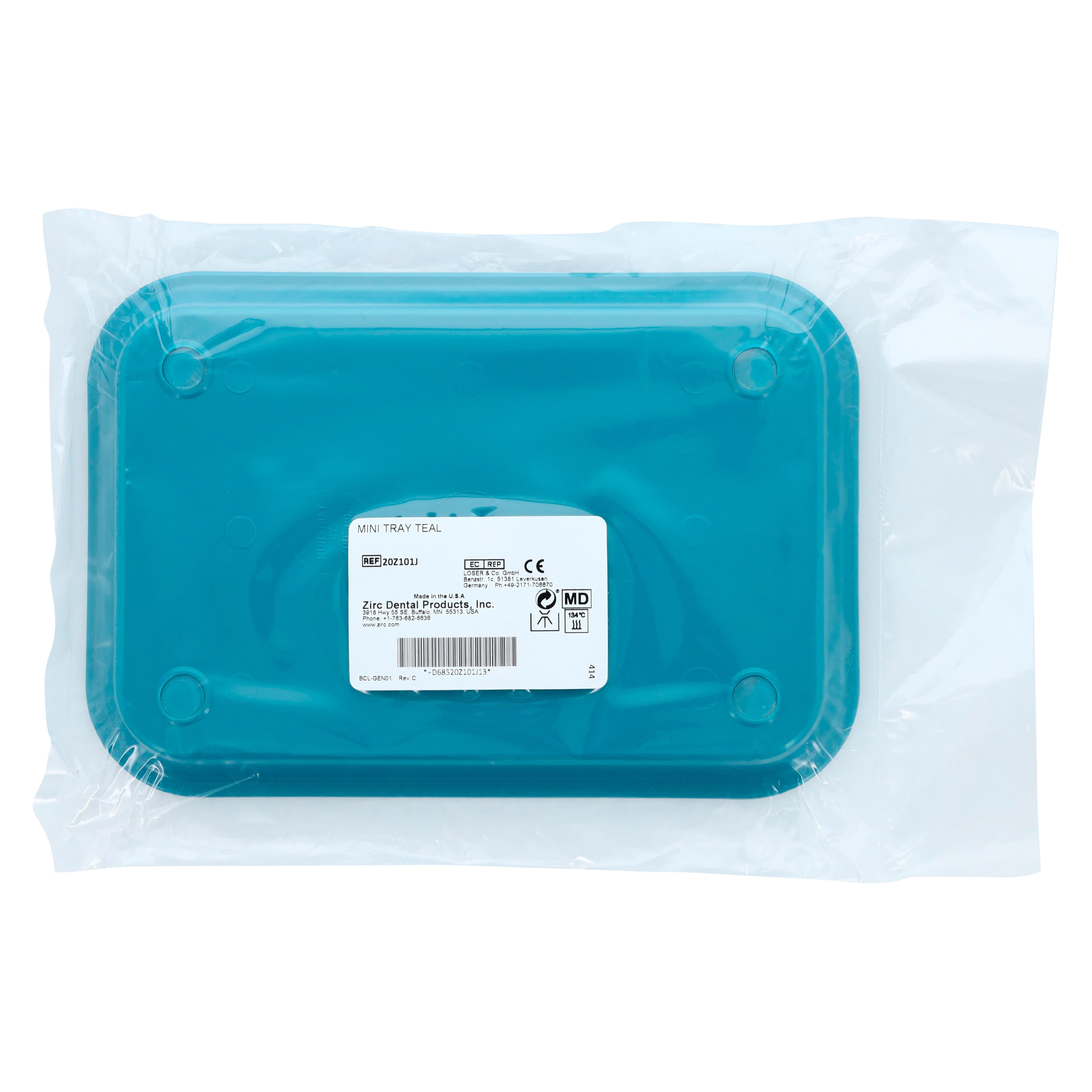 Zirc Mini Flat Setup Tray, Teal, F-Size, 9-3/8" x 6-3/8" x 7/8", 1/Pk, 20Z101-J thumbnail 2