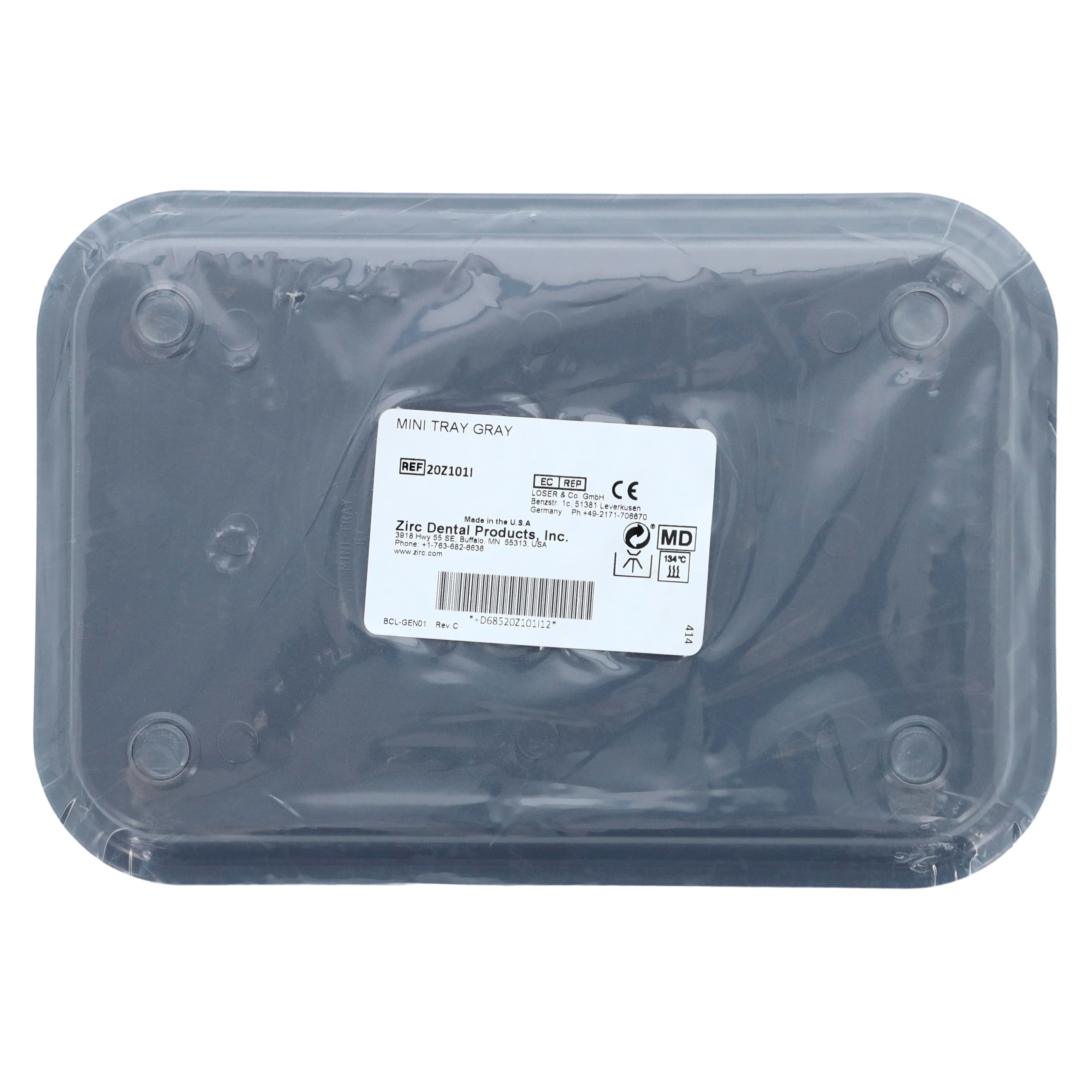 Zirc Mini Flat Setup Tray, Gray, 9-3/8" x 6-3/8" x 7/8", 1/Each, 20Z101I thumbnail 2