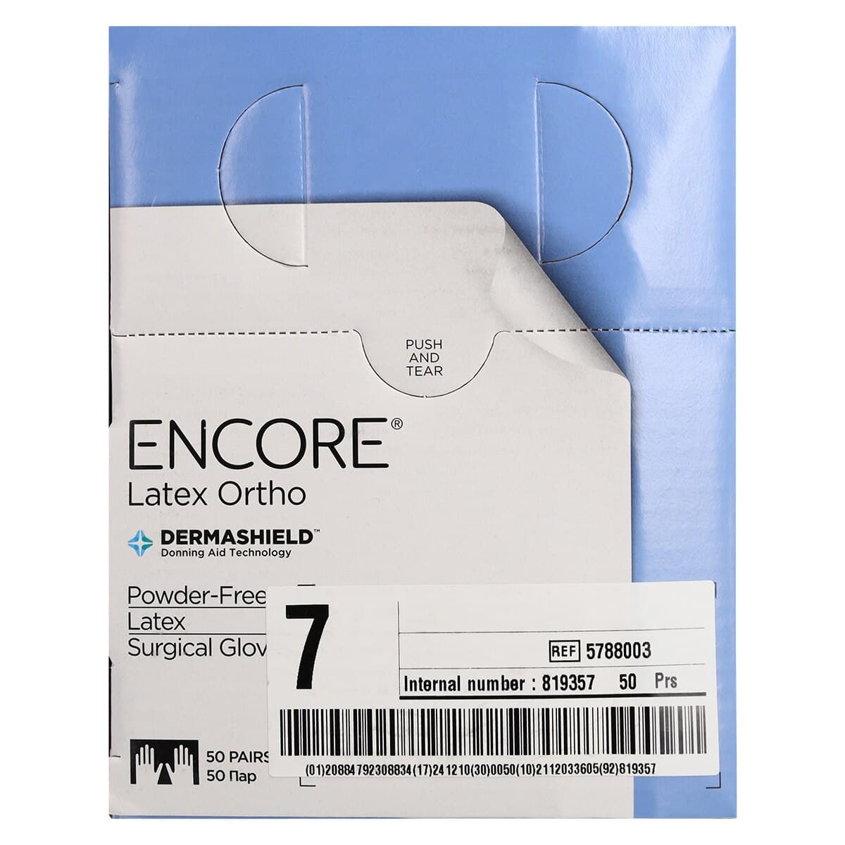 Ansell Encore Orthopaedic Latex Surgical Gloves, Size 7, Sterile, Powder-Free, Brown, 50 Pairs/Box thumbnail 8