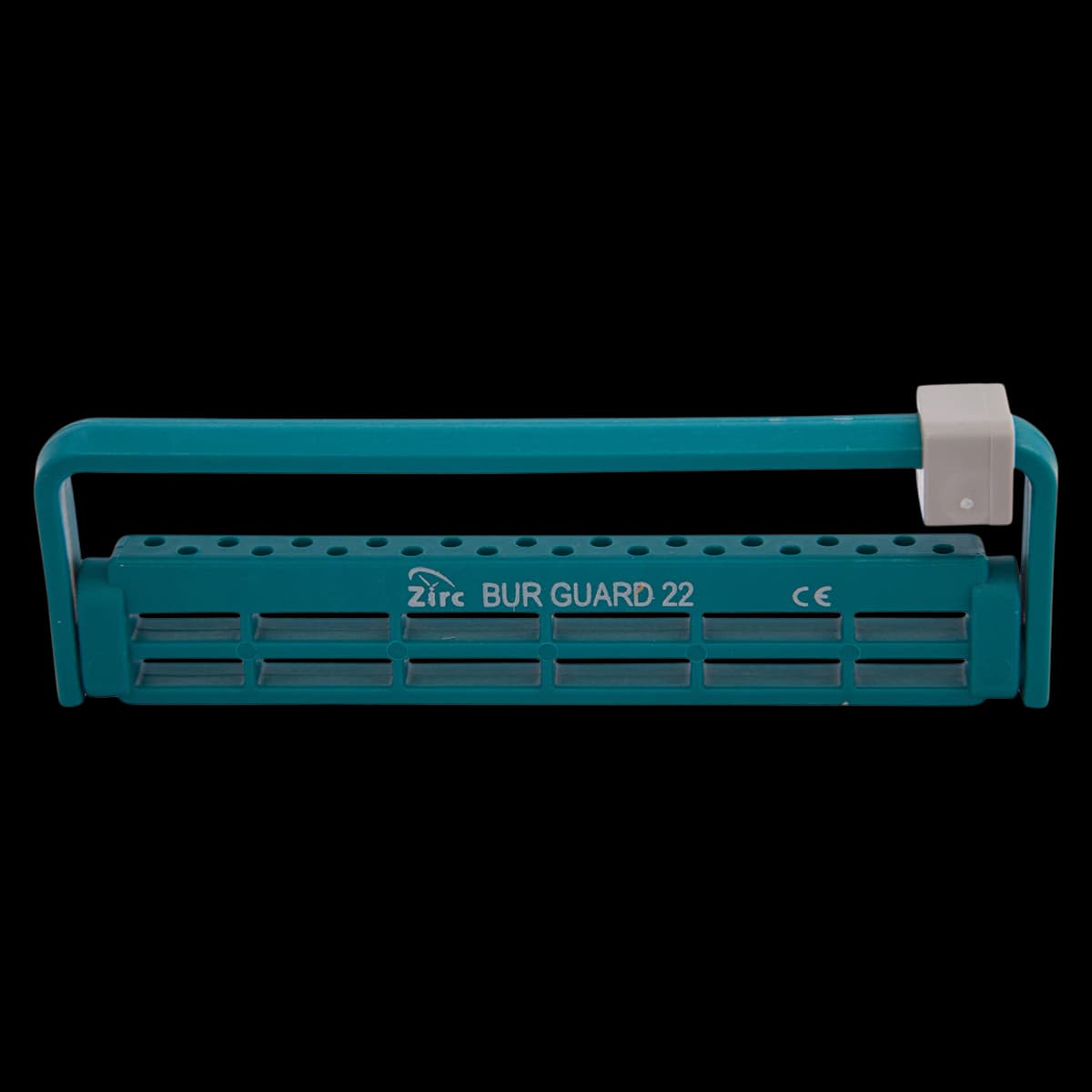 Zirc Dental Steri-Bur Guard, 22-Hole, Teal, 50Z410J - Teal 22-Hole Steri-Bur Guard - Image 1