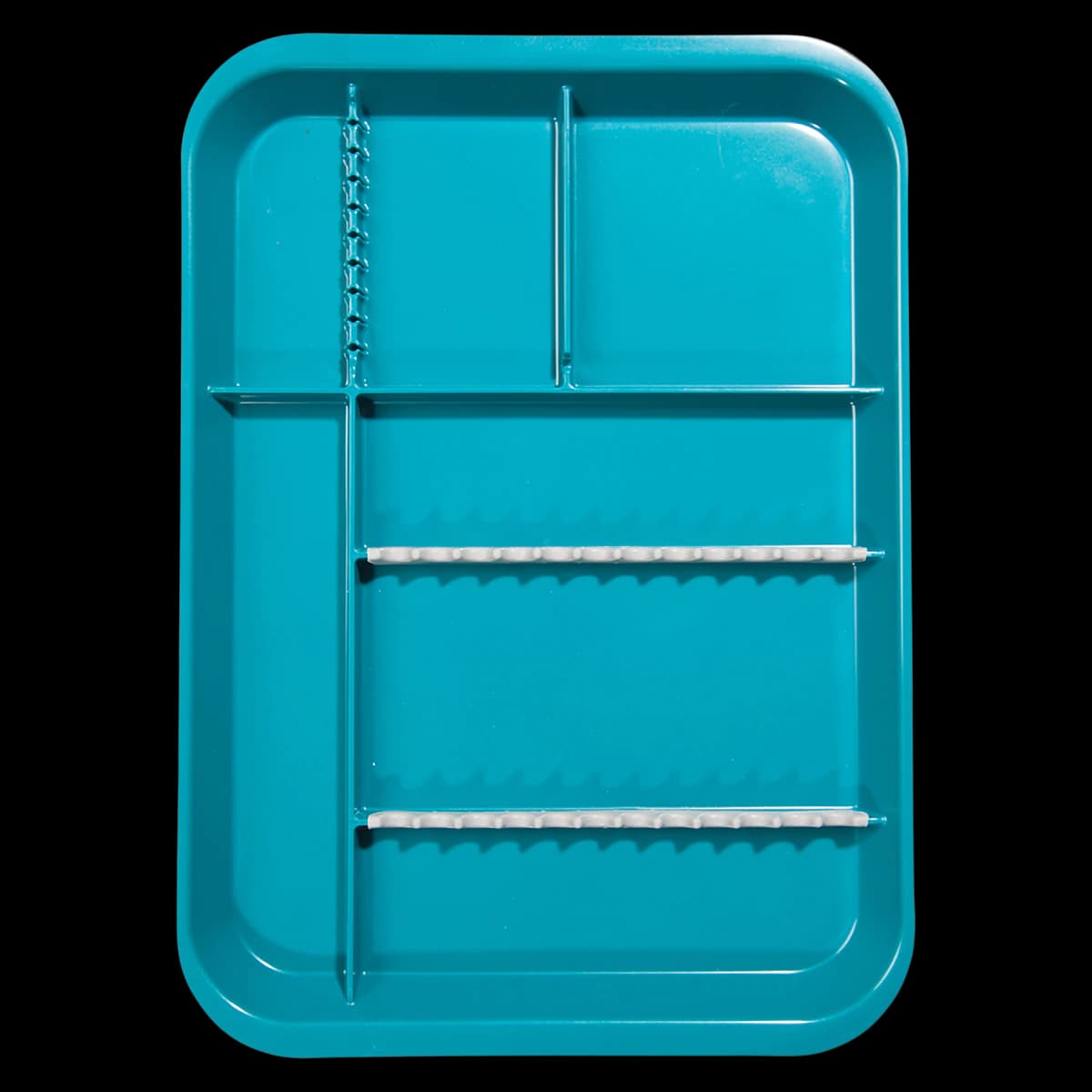 Zirc B-Lok Divided Setup Tray, Teal, Size B, 13-3/8" x 9-5/8" x 7/8", 1/Pk, 20Z451J - Zirc Divided B-Lok Setup Tray - Image 1