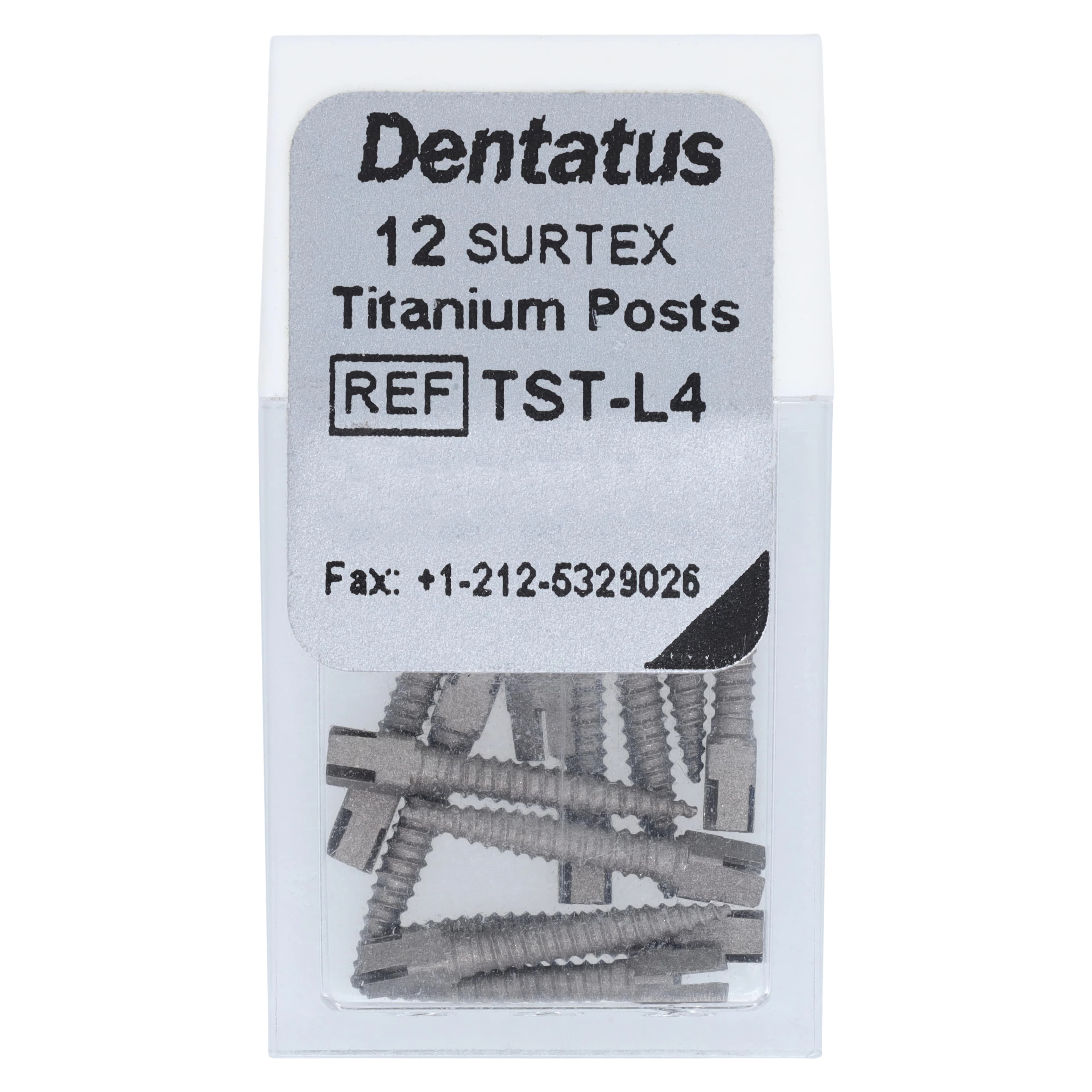 Dentatus Surtex Classic Titanium Post Refill, Long L4, 1.50mm x 11.8mm, 12/Bx, TST-L4 - Surtex Titan Post L4 1.50mm 12/Bx - Image 1