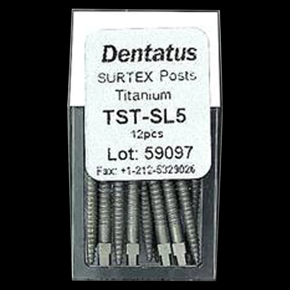 Dentatus Surtex Classic Surface-Treated Titanium Post Refill, Super Long, 1.65 mm Diameter, 17 mm Length, 12/Pkg, TST-SL5 - SURTEX™ Surface-Treated Titanium Post Refill – Super Long, Length 17 mm, 12/Pkg - TST-SL5, Diameter 1.65 mm, Length 17 mm - Image 1